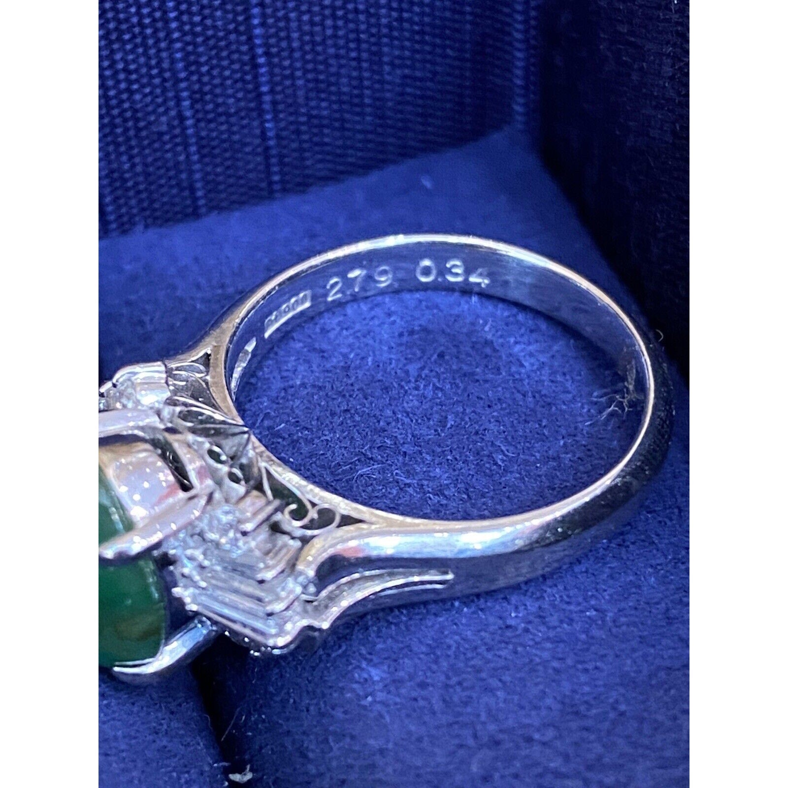 GIA Untreated Oval Jadeite Jade 2.79 carat and Diamond Ring in Platinum