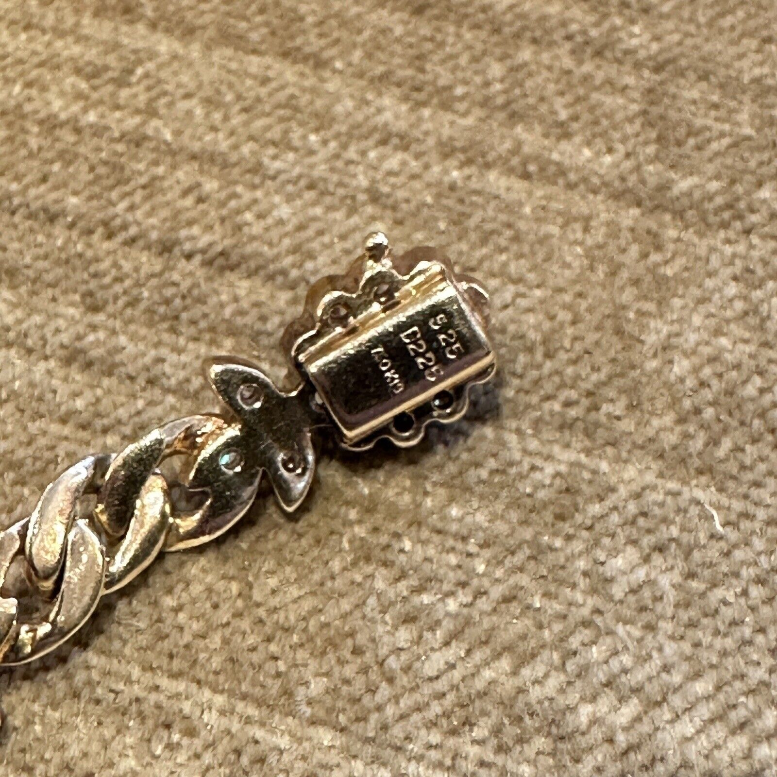 Cabochon Sapphire and Diamond Link Bracelet in 18k Yellow Gold