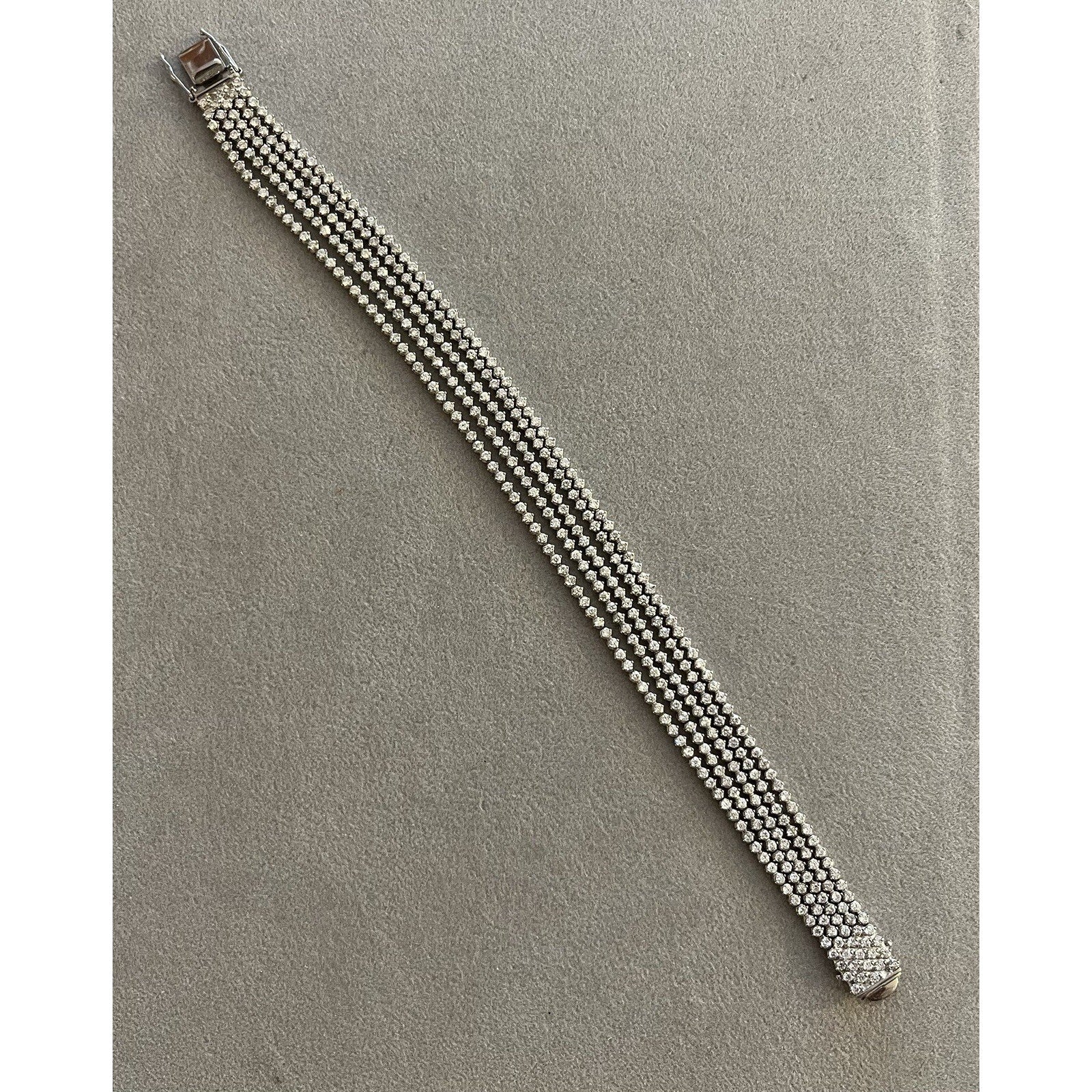 Five Strand Round Diamond Tennis Bracelet 5.00 cttw in Platinum