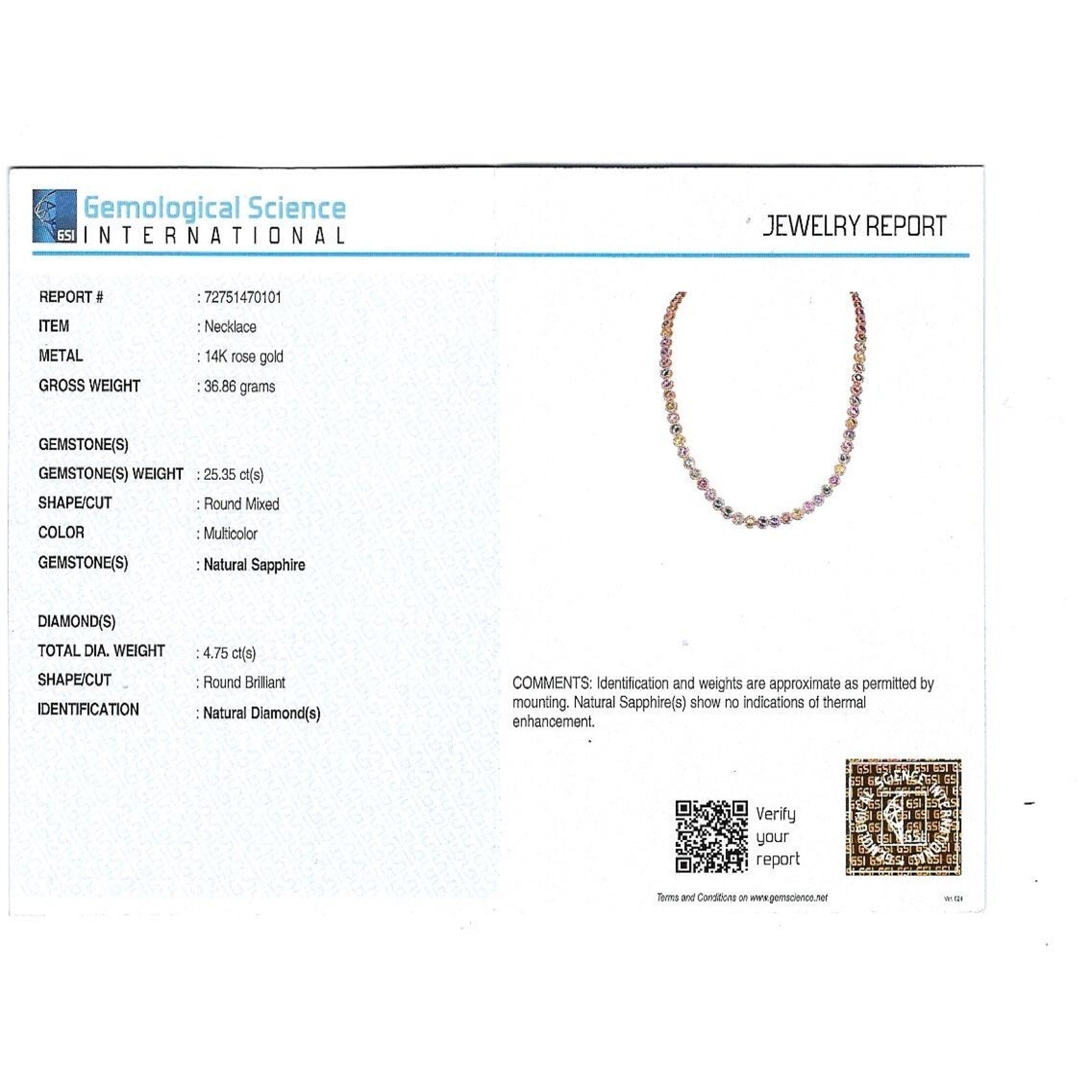 Multicolor Sapphire and Diamond Choker Necklace in 14k Rose Gold