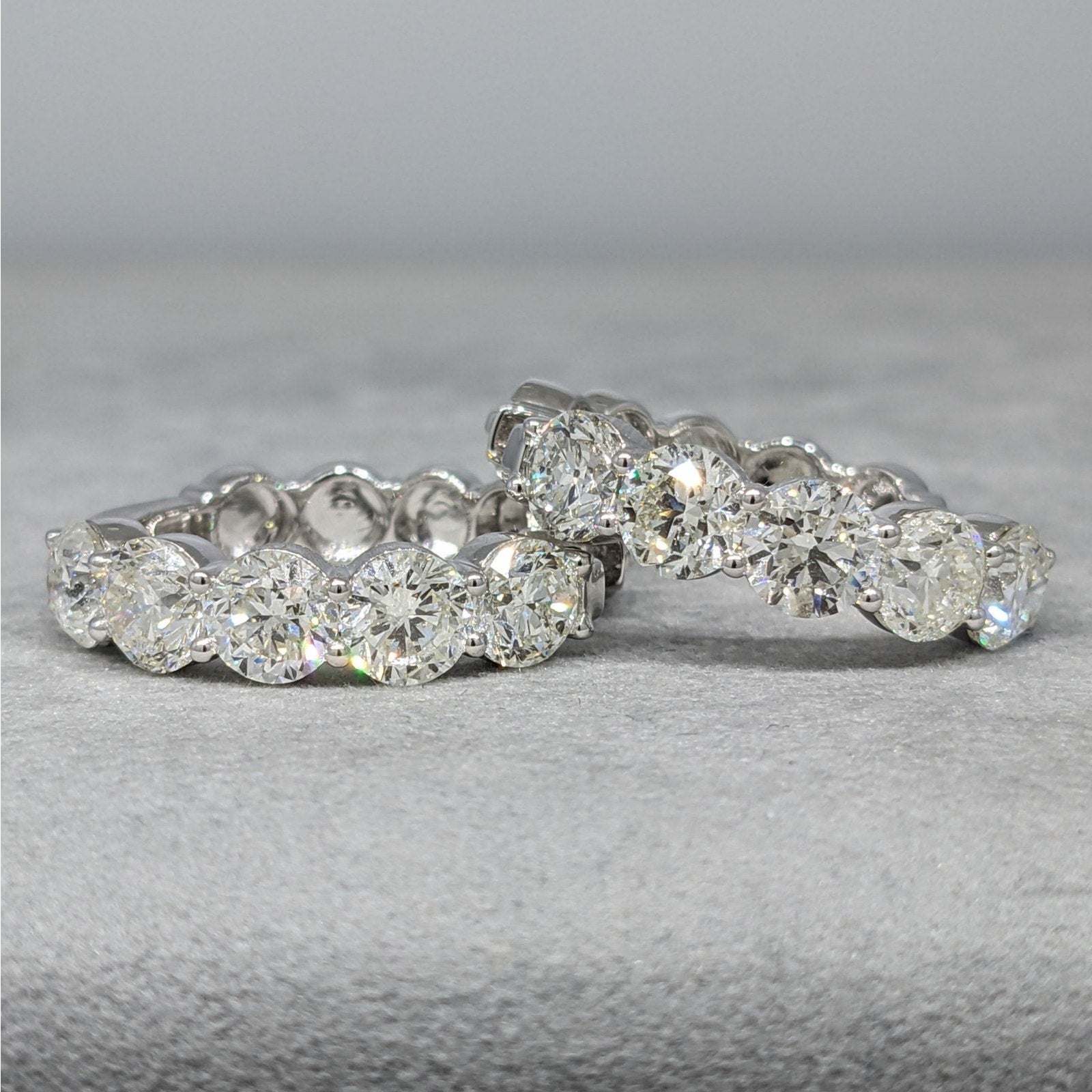 10.31 ctw Natural Round Diamond Hoop Earrings in 18k White Gold