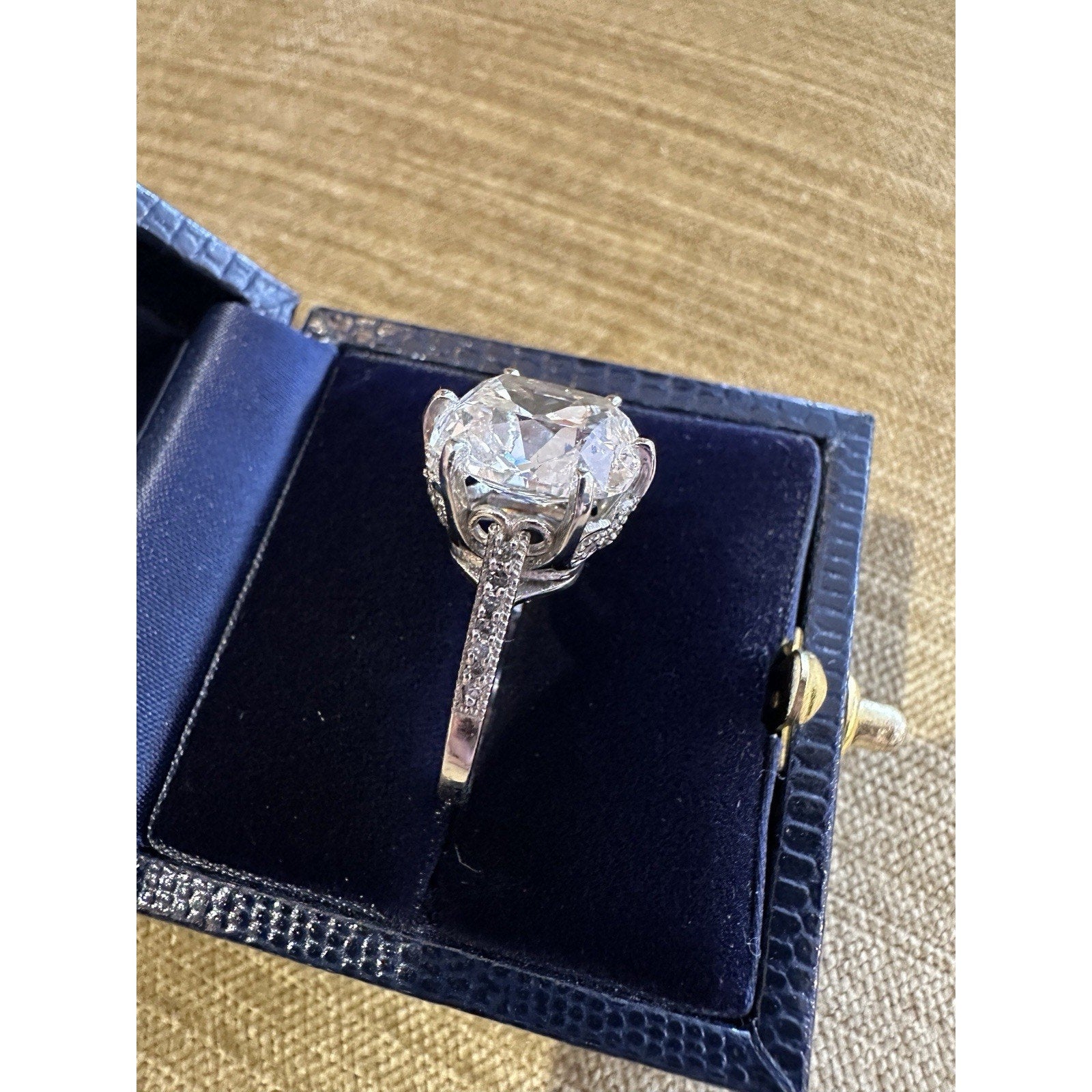 GIA 6.02 ct Natural Old Mine Brilliant Cut Diamond Ring in Platinum - HMC300ZEs