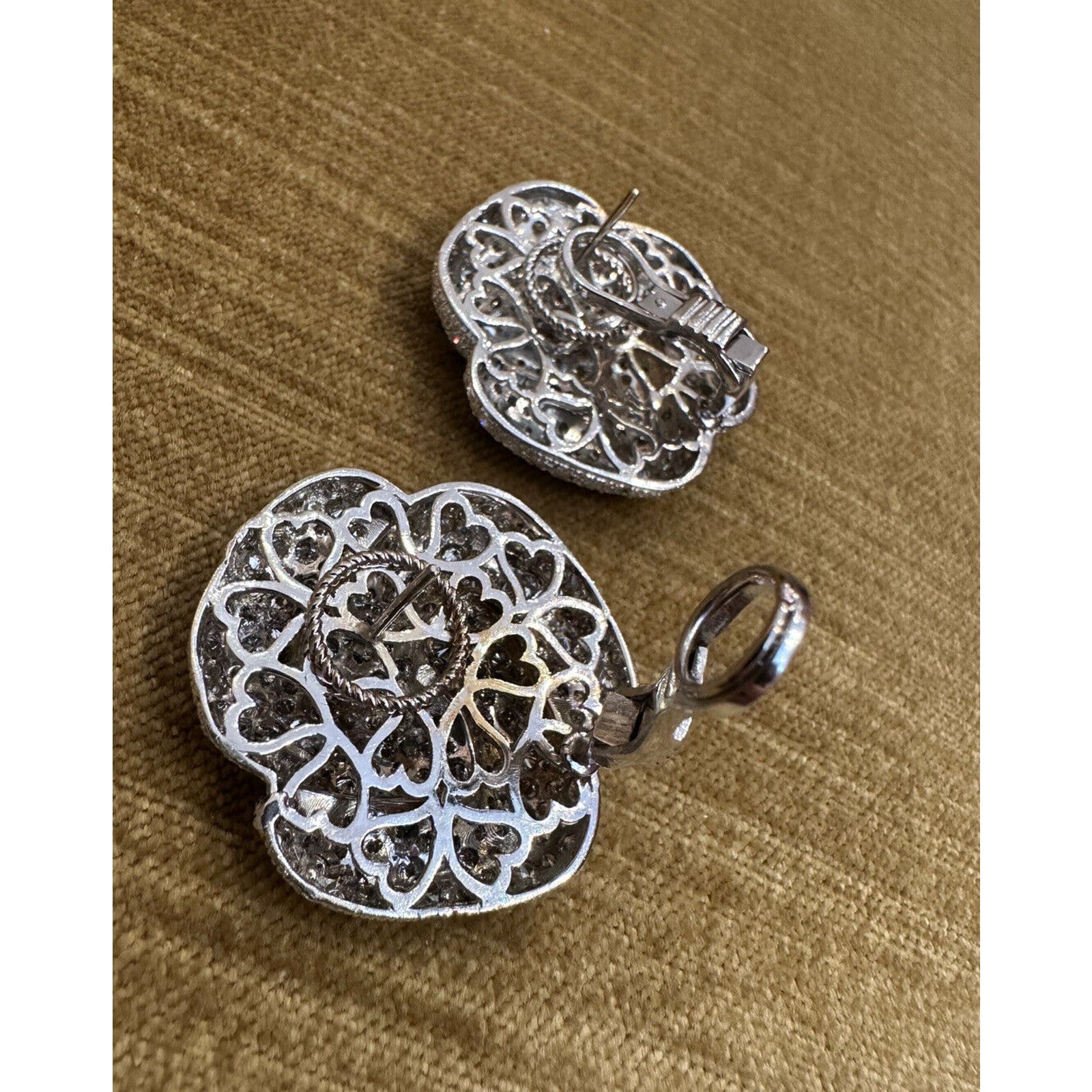 Large Pave Diamond Knot Earrings 10.00 cttw in 18k/14k Gold - HM2350ZE