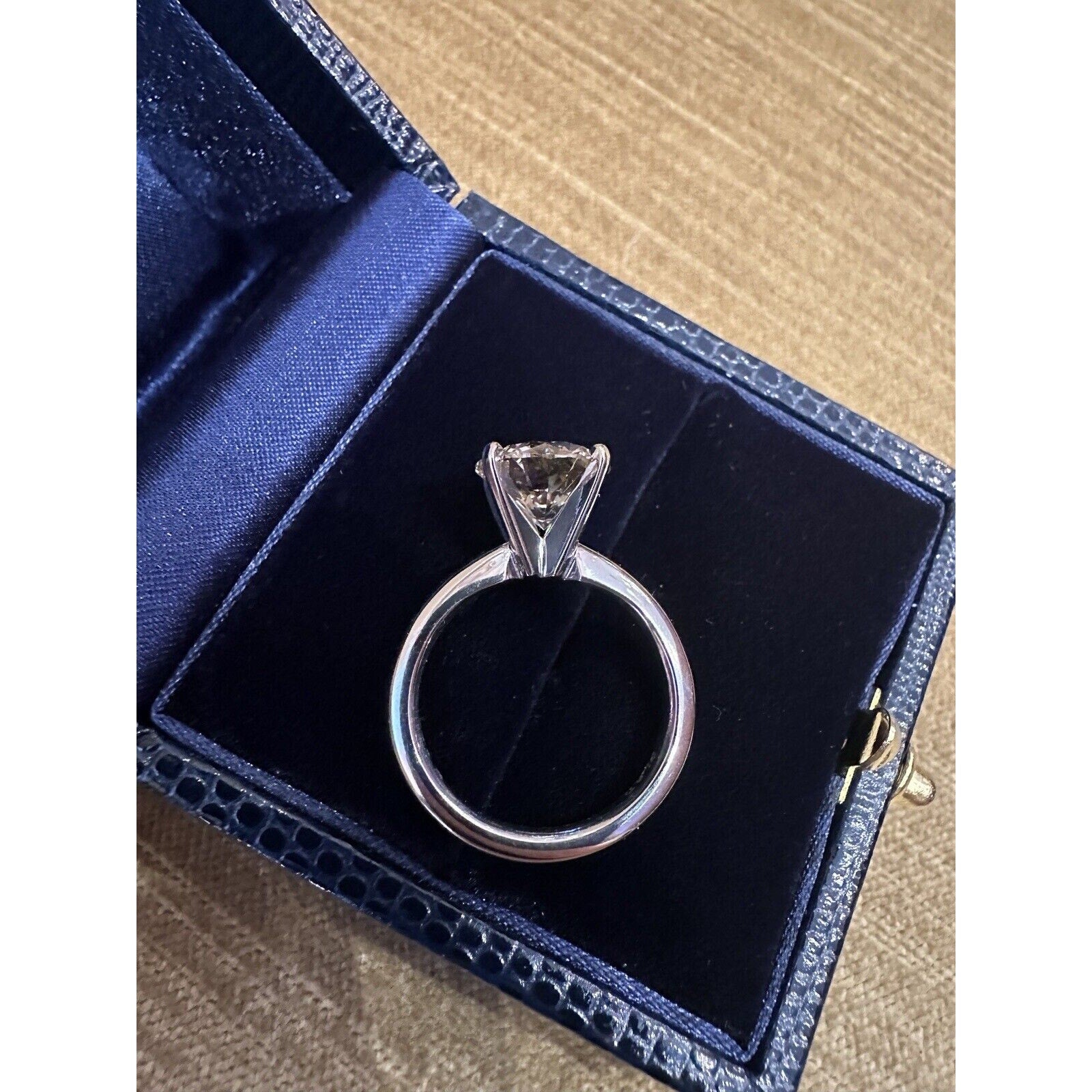 GIA 3.26 ct Round Brilliant Diamond Solitaire Ring in Platinum