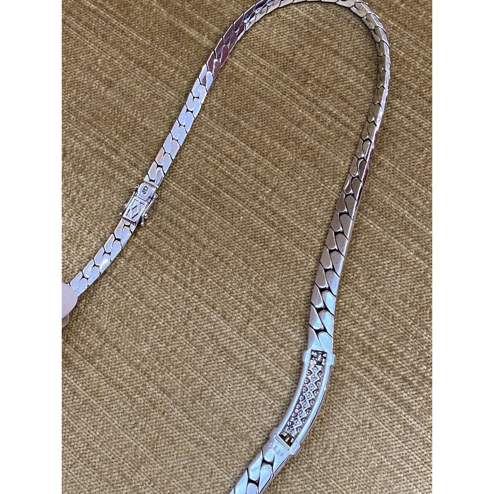 PICCHIOTTI Pave Diamond Curb Link Necklace in 18k White Gold- HM2307BR