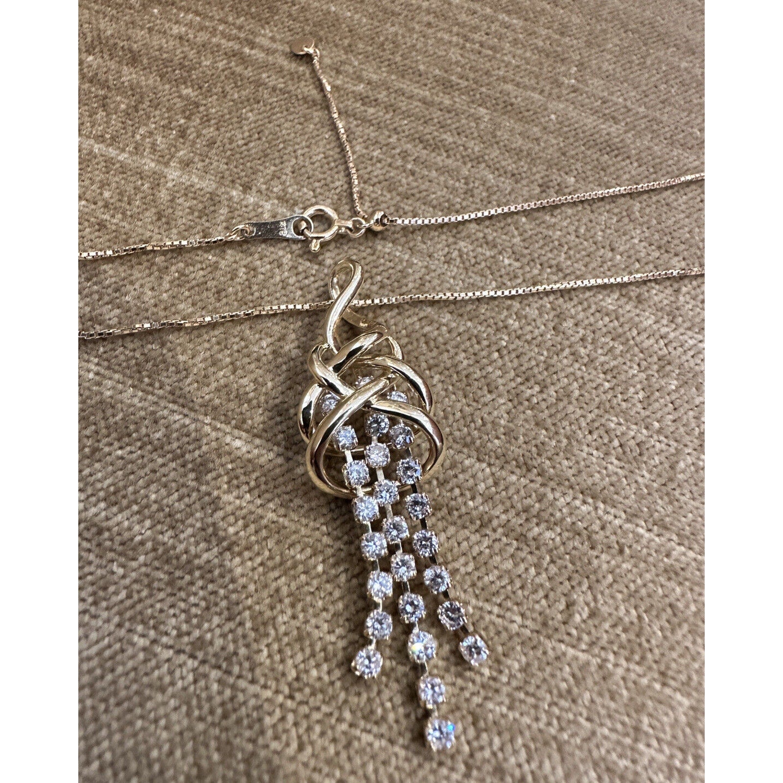 1.00 ct. Cascade Drop Diamond Pendant on Chain in 18k Yellow Gold