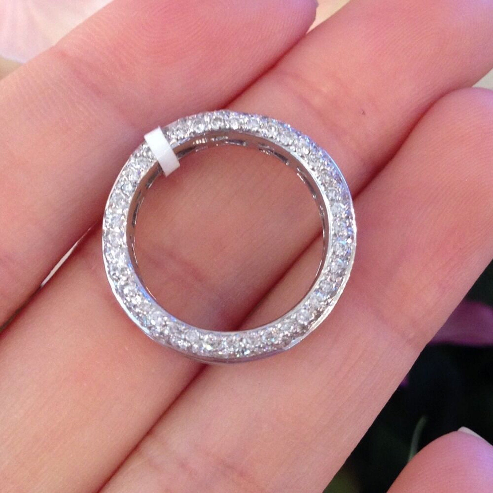 3.20 ct Diamond Eternity Band Princess & Rounds 6.15 mm Platinum