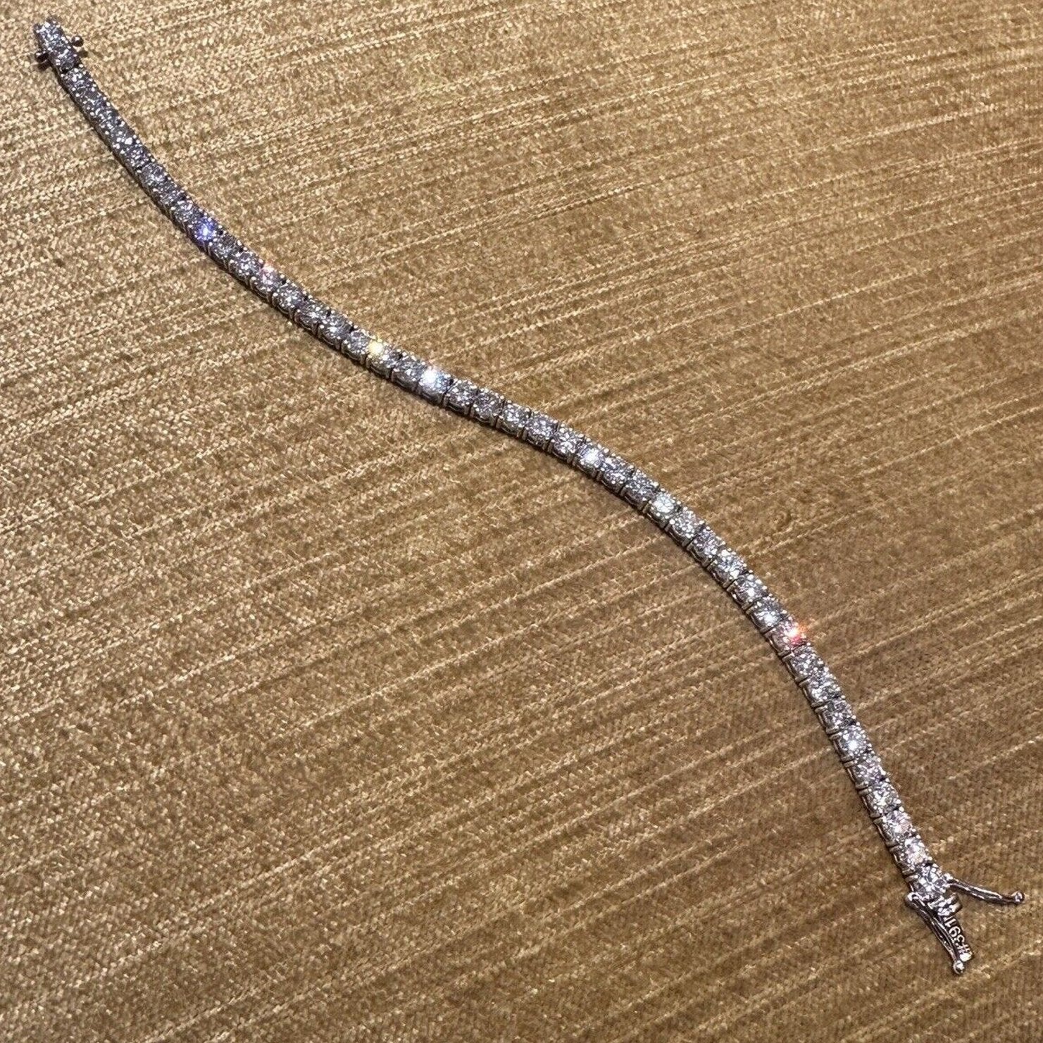 Natural Round Diamond Tennis Bracelet 9.82cttw in 14k White Gold 7"