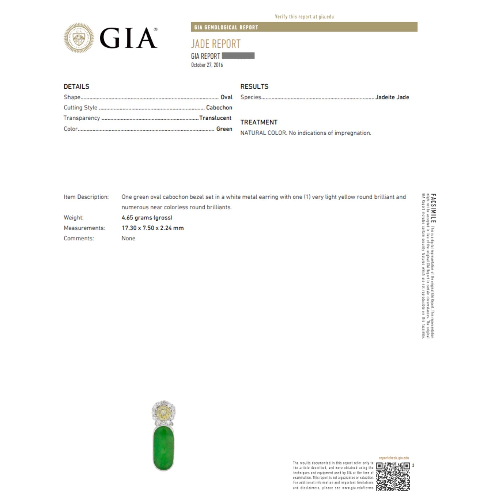 GIA Certified Natural Jadeite Jade Diamond Platinum Flower Earrings