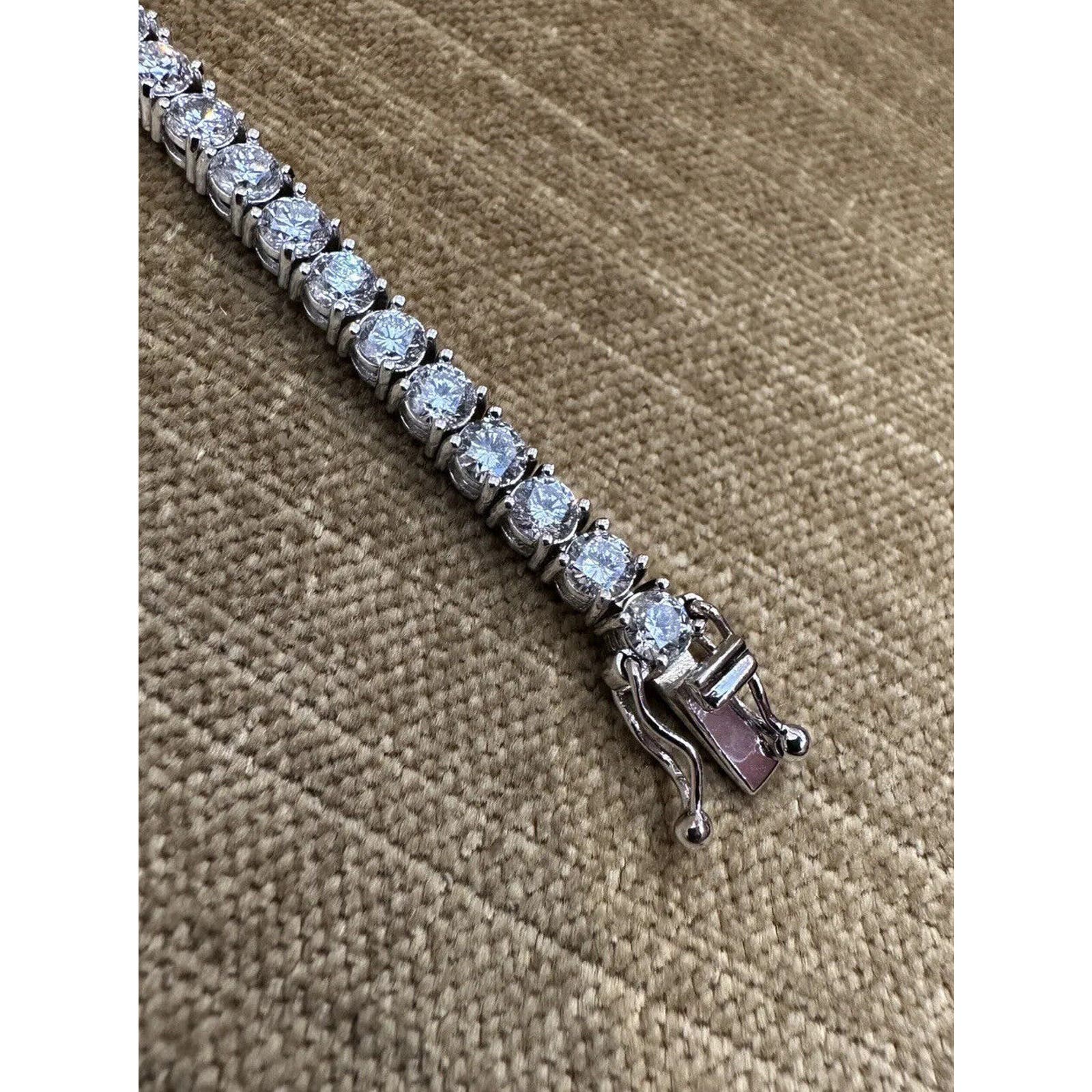 Diamond Tennis Bracelet Rounds 7cts in 14k White Gold 7 inches - HM2516B
