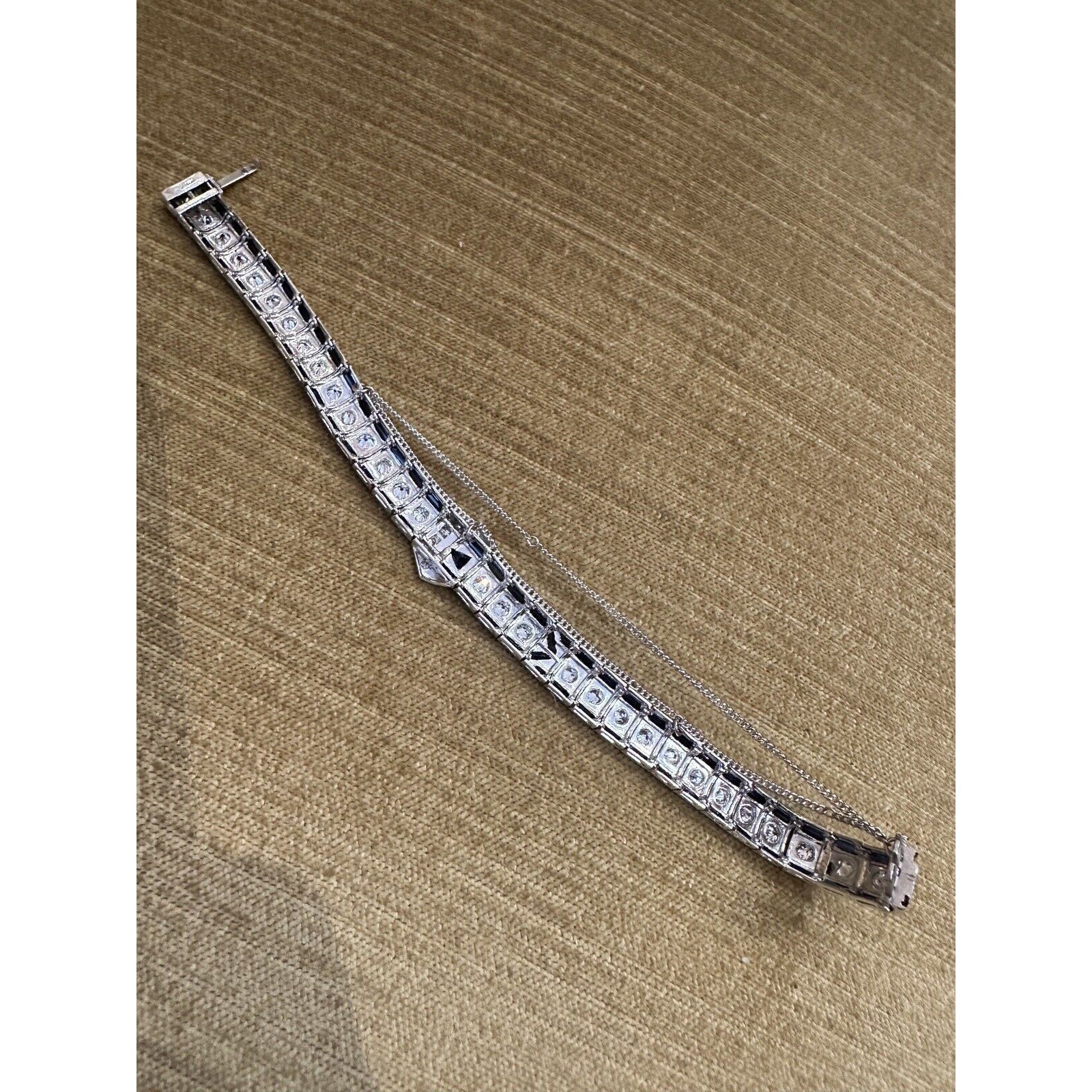 Art Deco Platinum Diamond Buckle Line Bracelet - HM2523AV