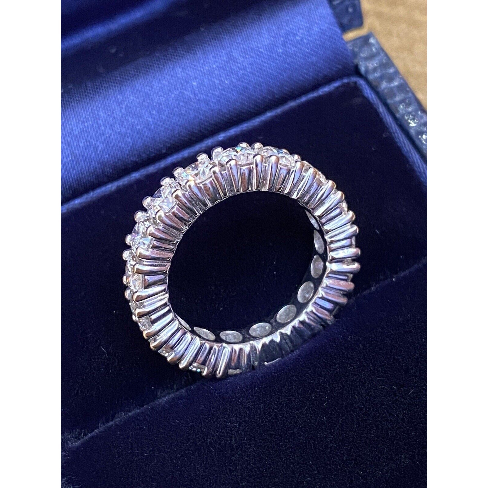 Round Diamond Eternity Band Ring 3.70 cttw 4.7mm in 18k White Gold -- HM1626S