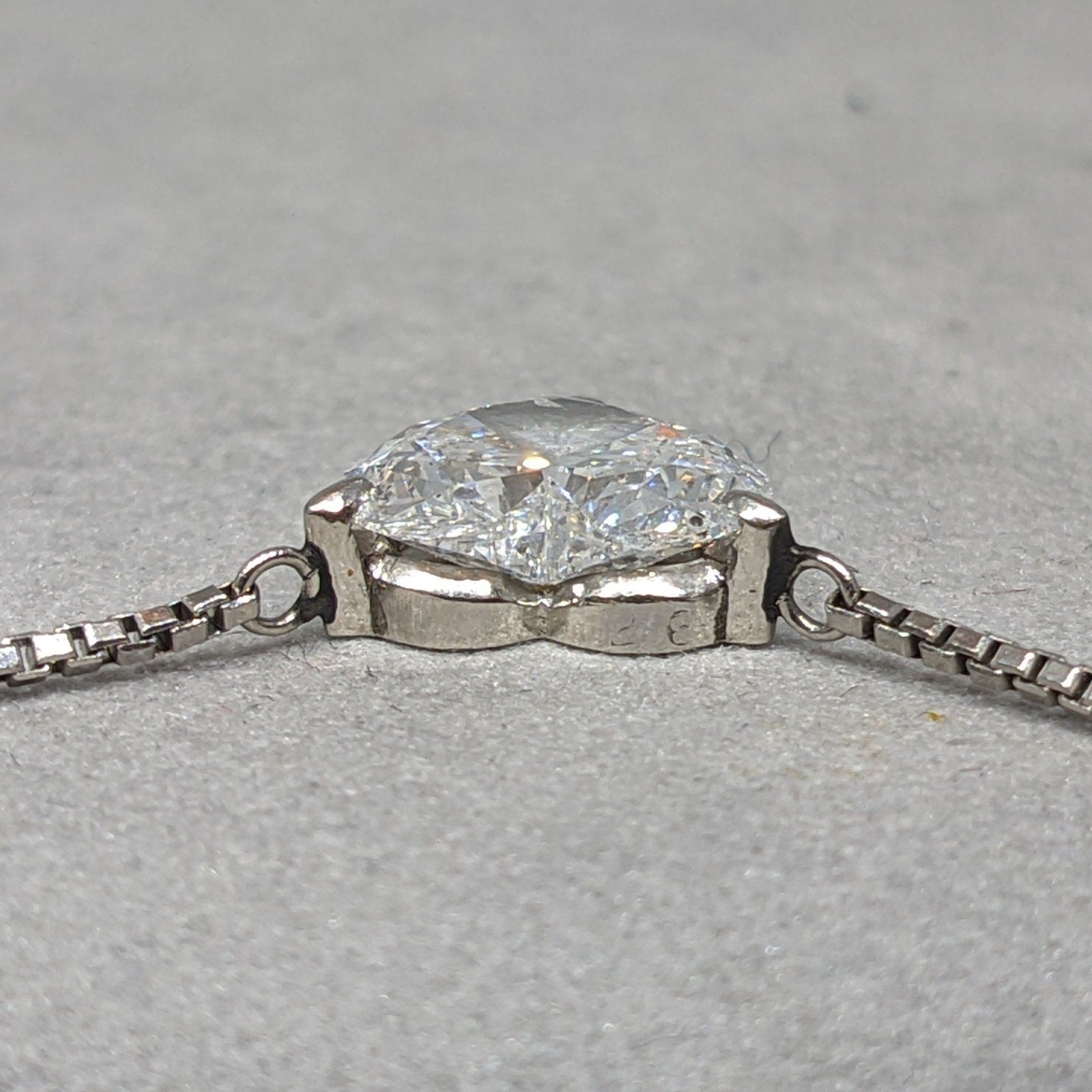 Natural 2.63 ct Heart Diamond Solitaire Pendant Necklace in Platinum