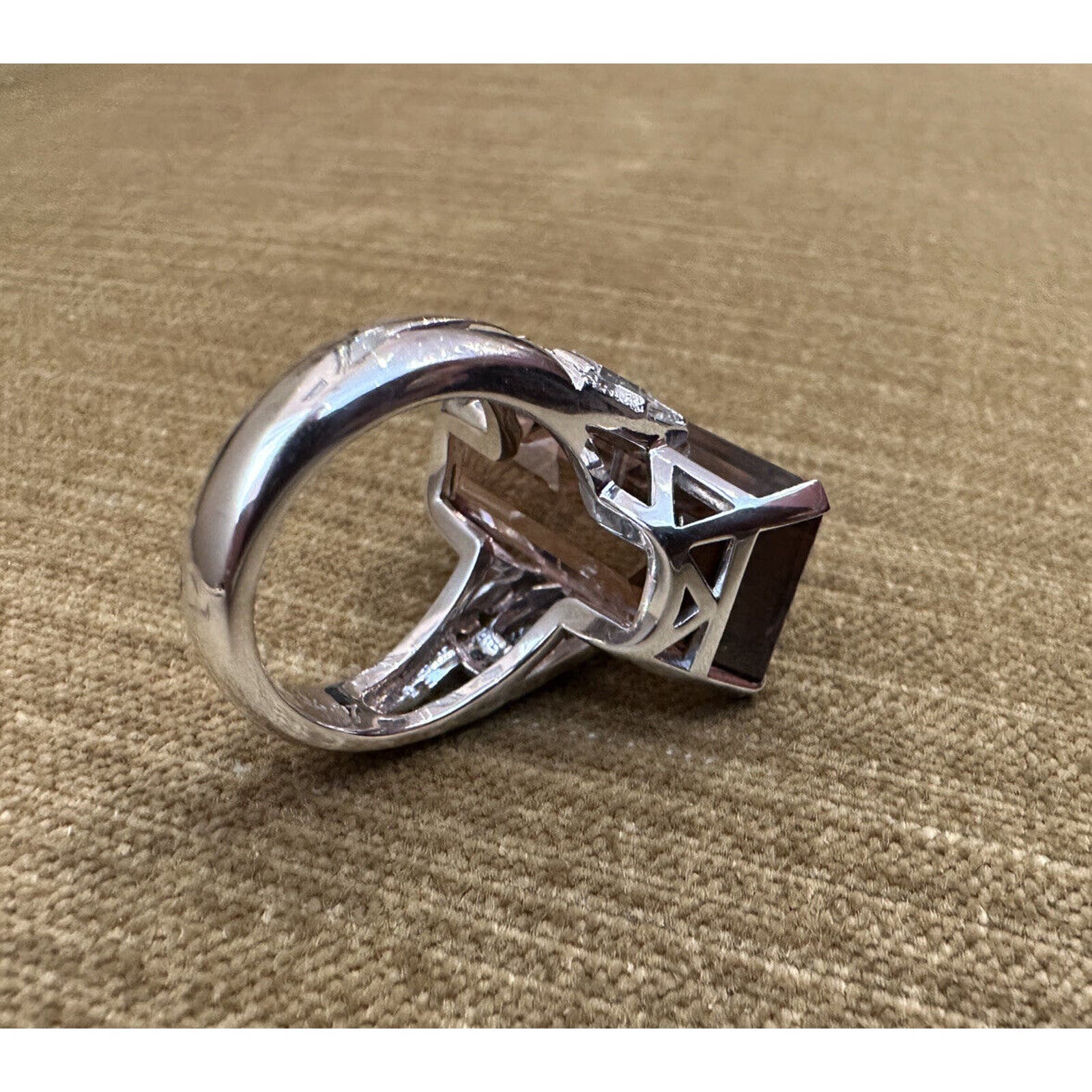 Large 26.97 carat Tourmaline and Diamond Ring in 18k White Gold - HM2415E