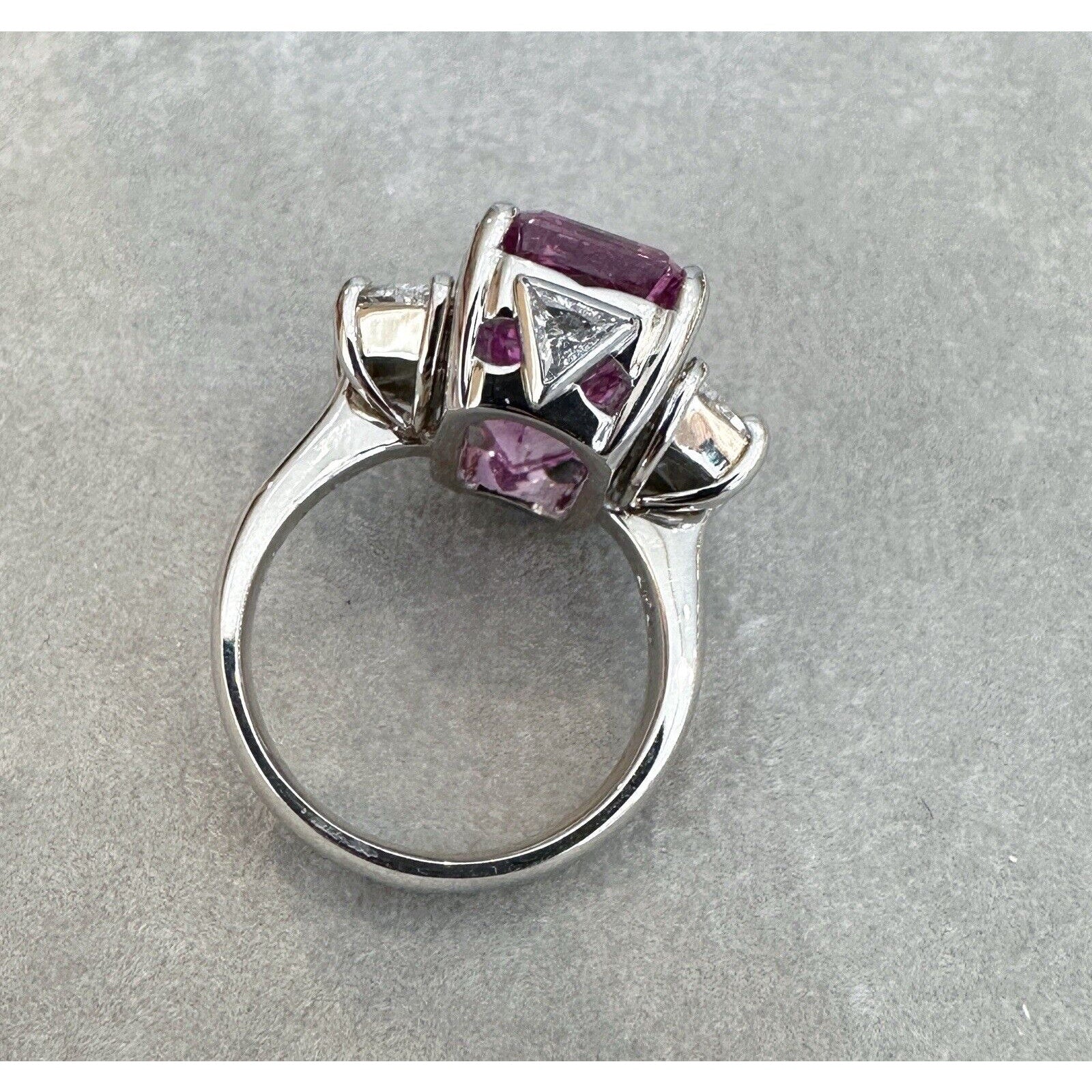 RARE GIA 17.47 cts Pink Topaz and Diamond Ring in Platinum