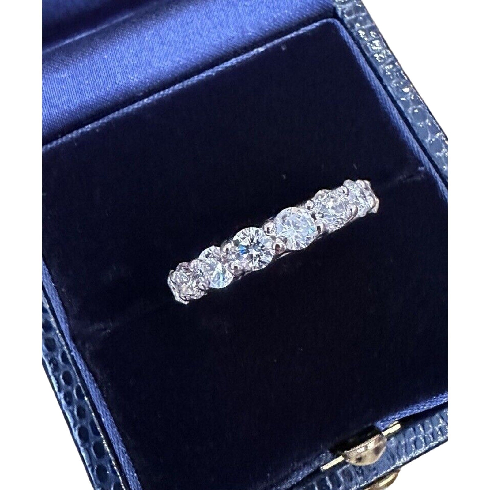 Round Diamond U-Shaped Shared Prong Eternity Band 4cttw 18k White Gold -HM2344BA