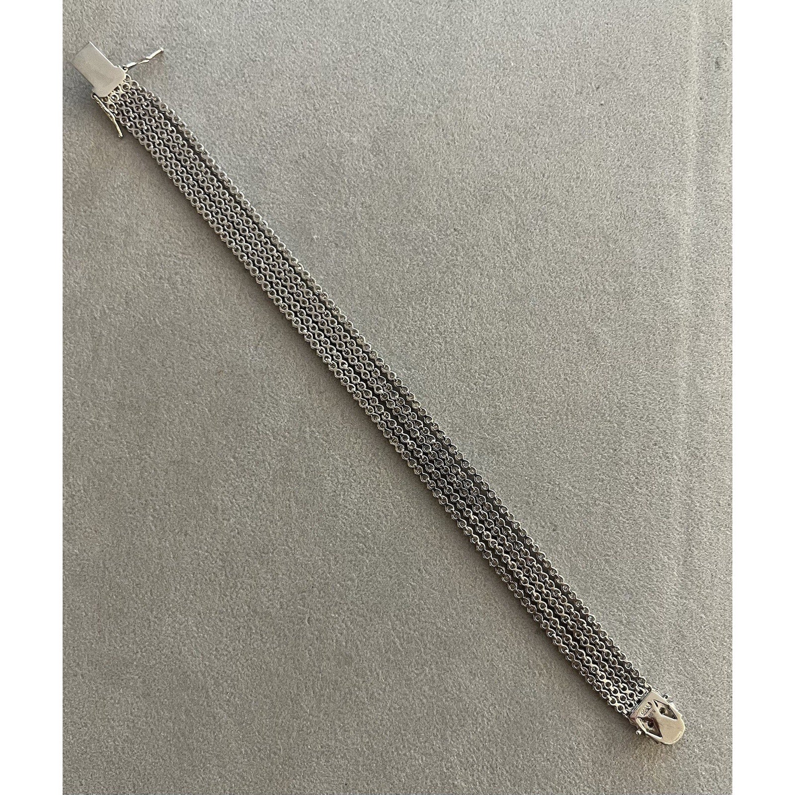 Five Strand Round Diamond Tennis Bracelet 5.00 cttw in Platinum
