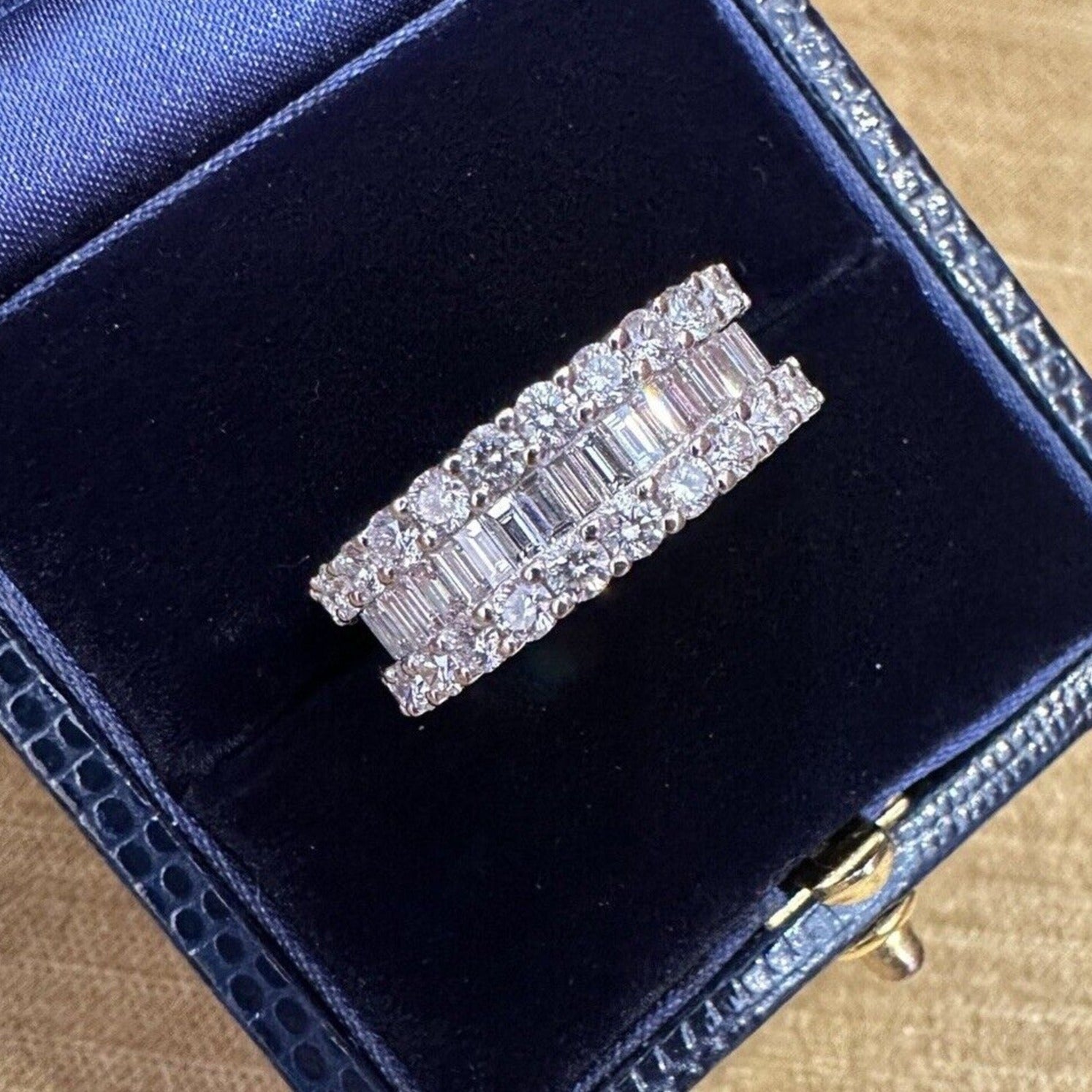 Wide Diamond Eternity Band Ring 3.50 cttw in 18k White Gold -Size 7- HM2571BE
