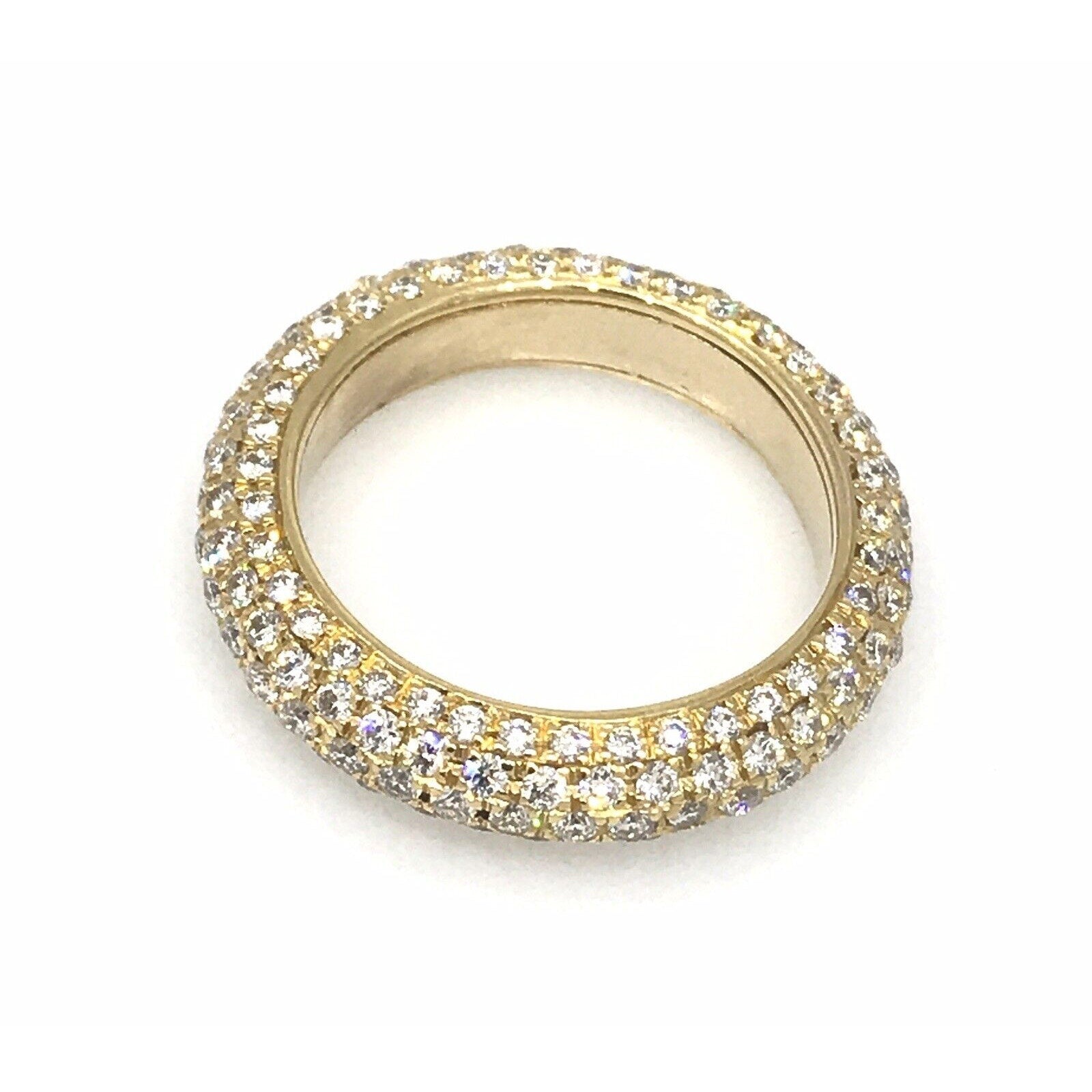 2.03 carat Pave Diamond Eternity Band Ring in 18k Yellow Gold