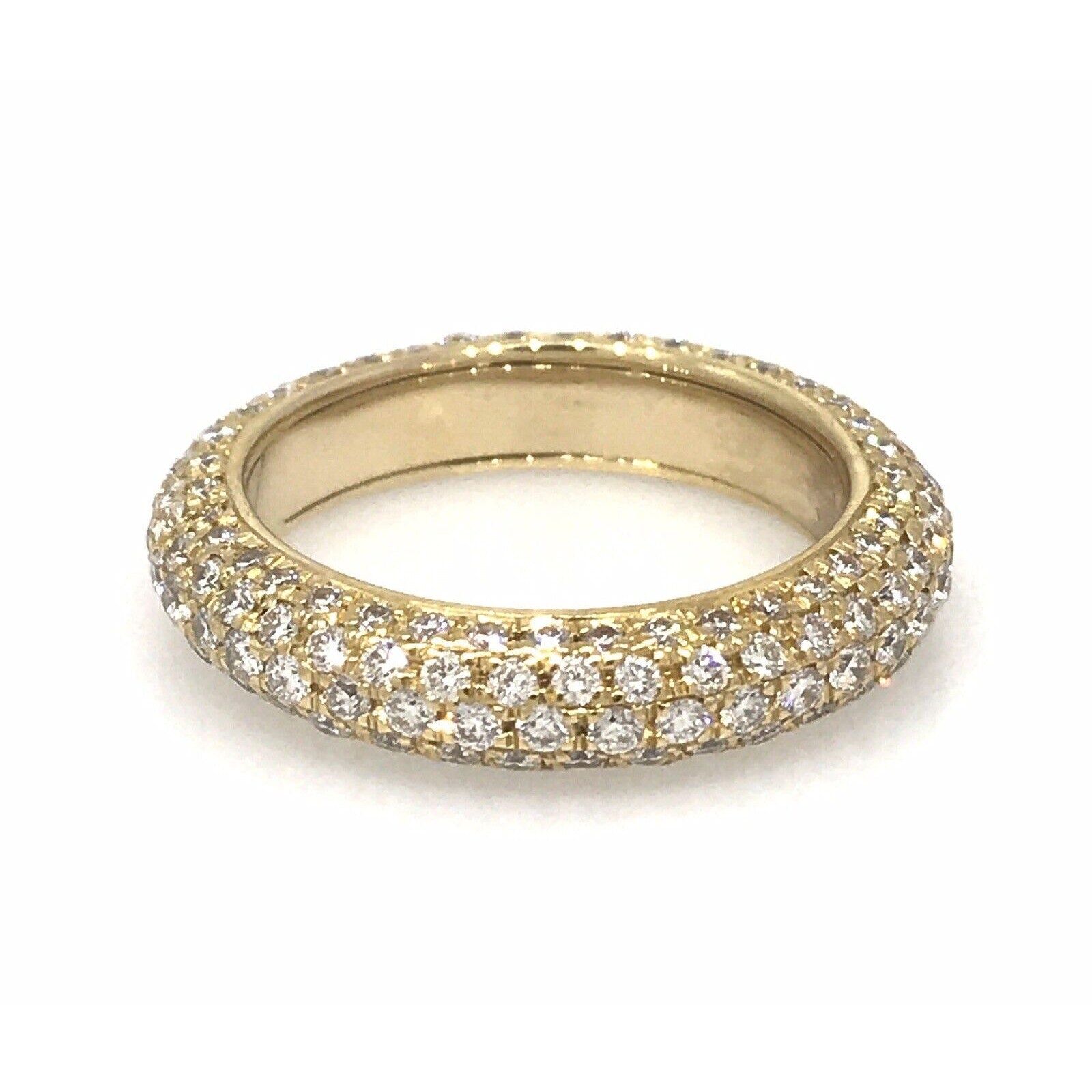 2.03 carat Pave Diamond Eternity Band Ring in 18k Yellow Gold