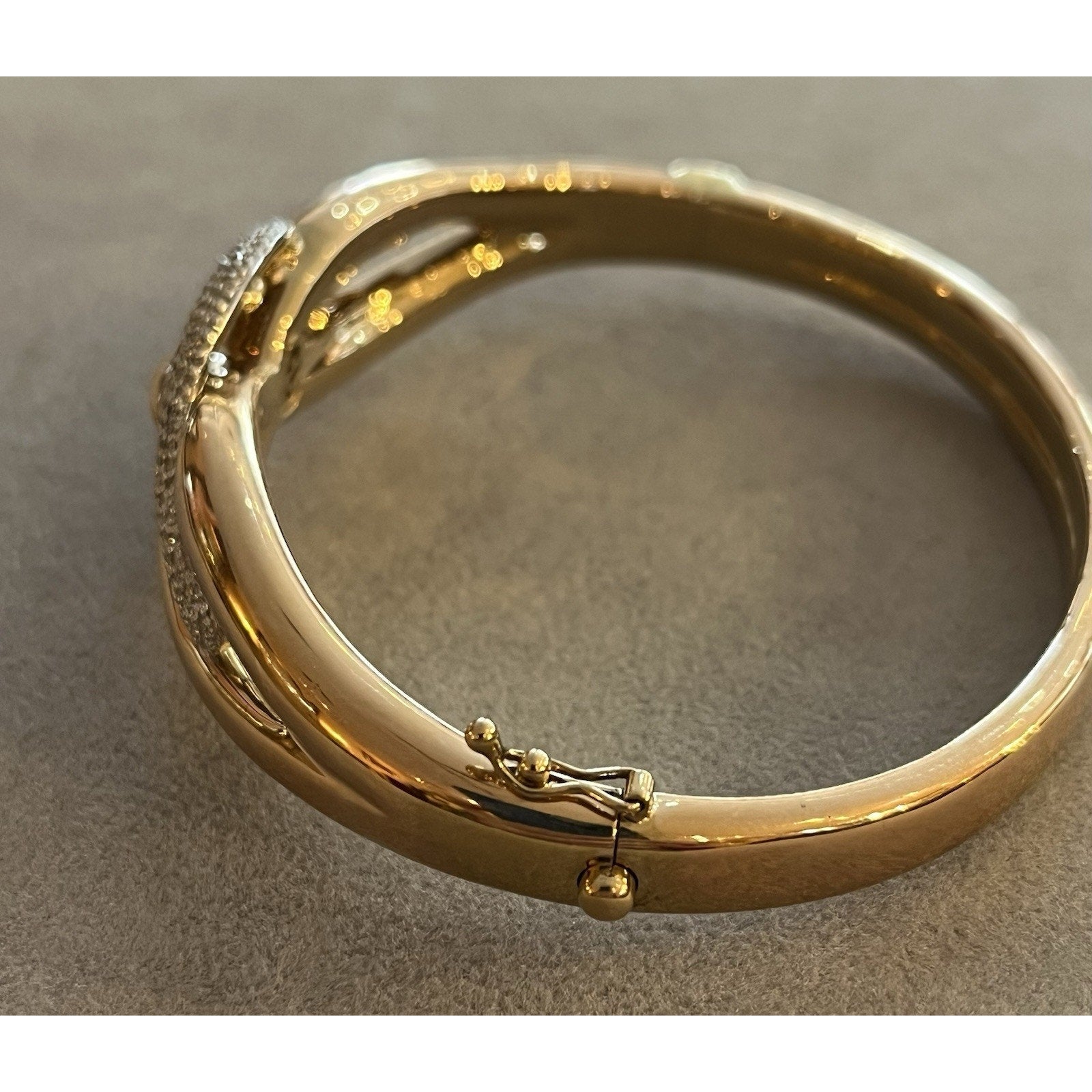 EFFY Diamond Pave Knot Style Bangle Bracelet in 14k Rose Gold
