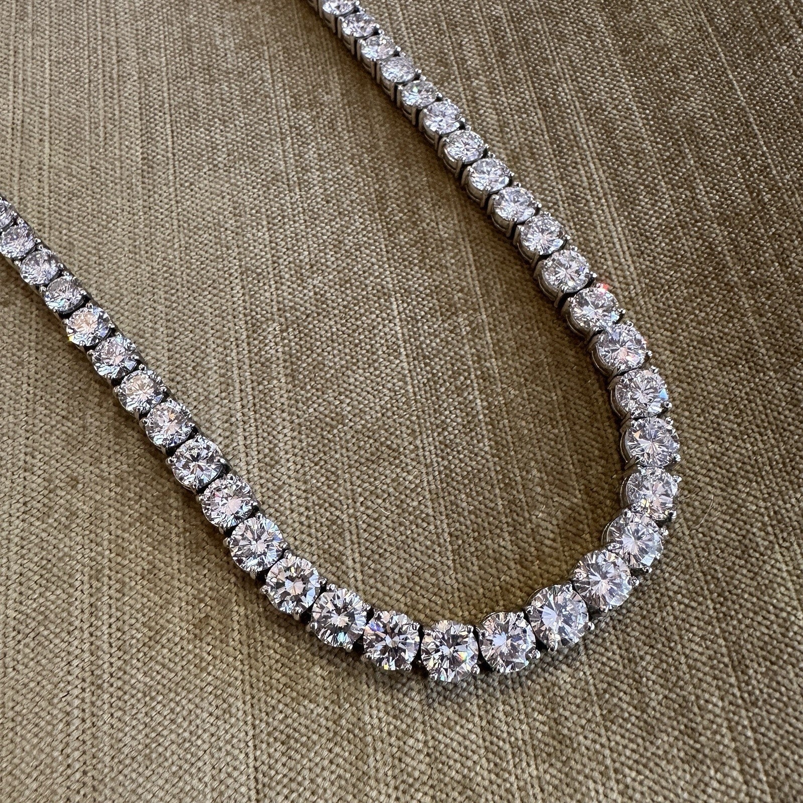 Certified 50 carats Diamond Tennis Necklace in Platinum 18.5 inches