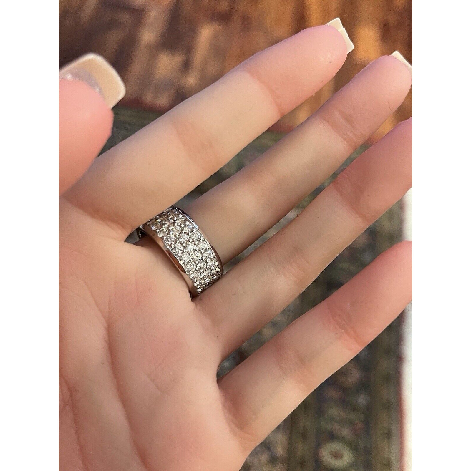 Wide 3 Row Diamond Eternity Band 5.15 cttw in 18k White Gold