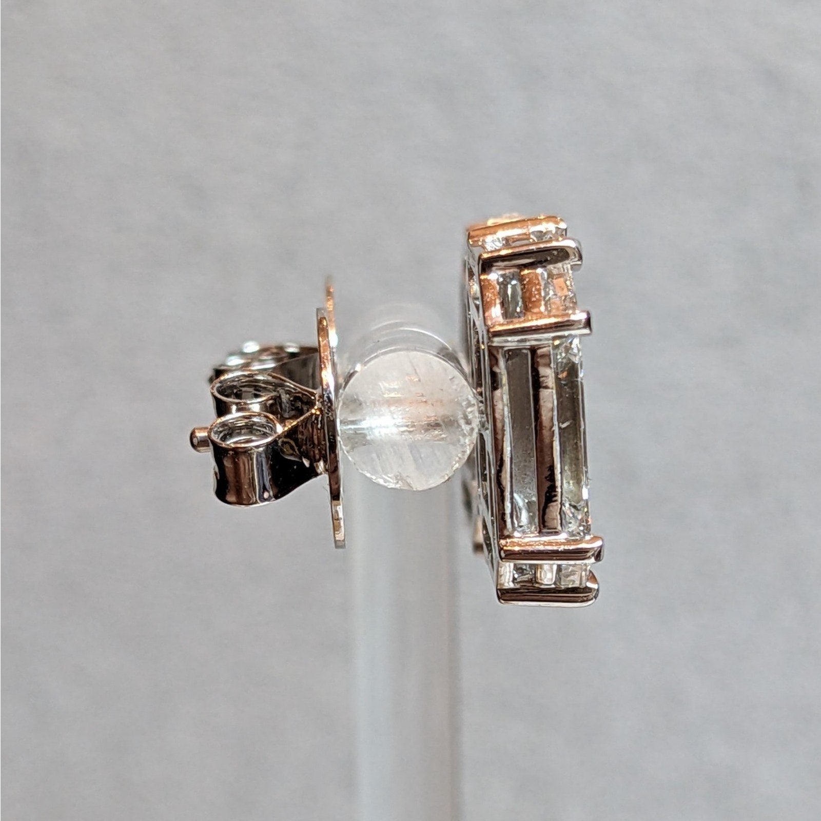 Natural Diamond Illusion Set Stud Earrings 4.02 ctw in 18k White Gold