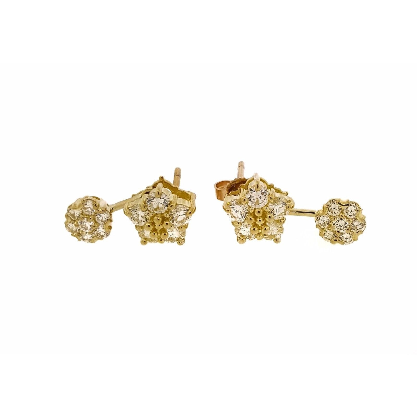 Floret Diamond Drop Earrings 1.42 cttw in 18k Yellow Gold