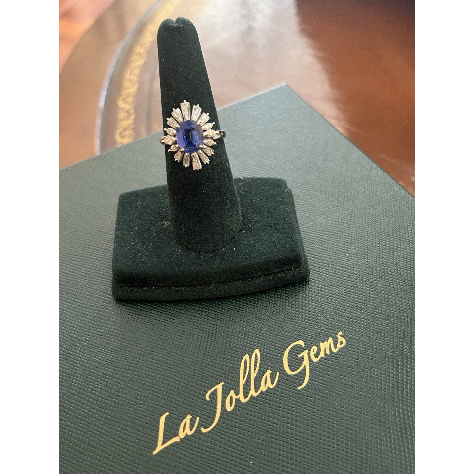 Oval Sapphire 2.12 ct and Diamond Ring in Platinum
