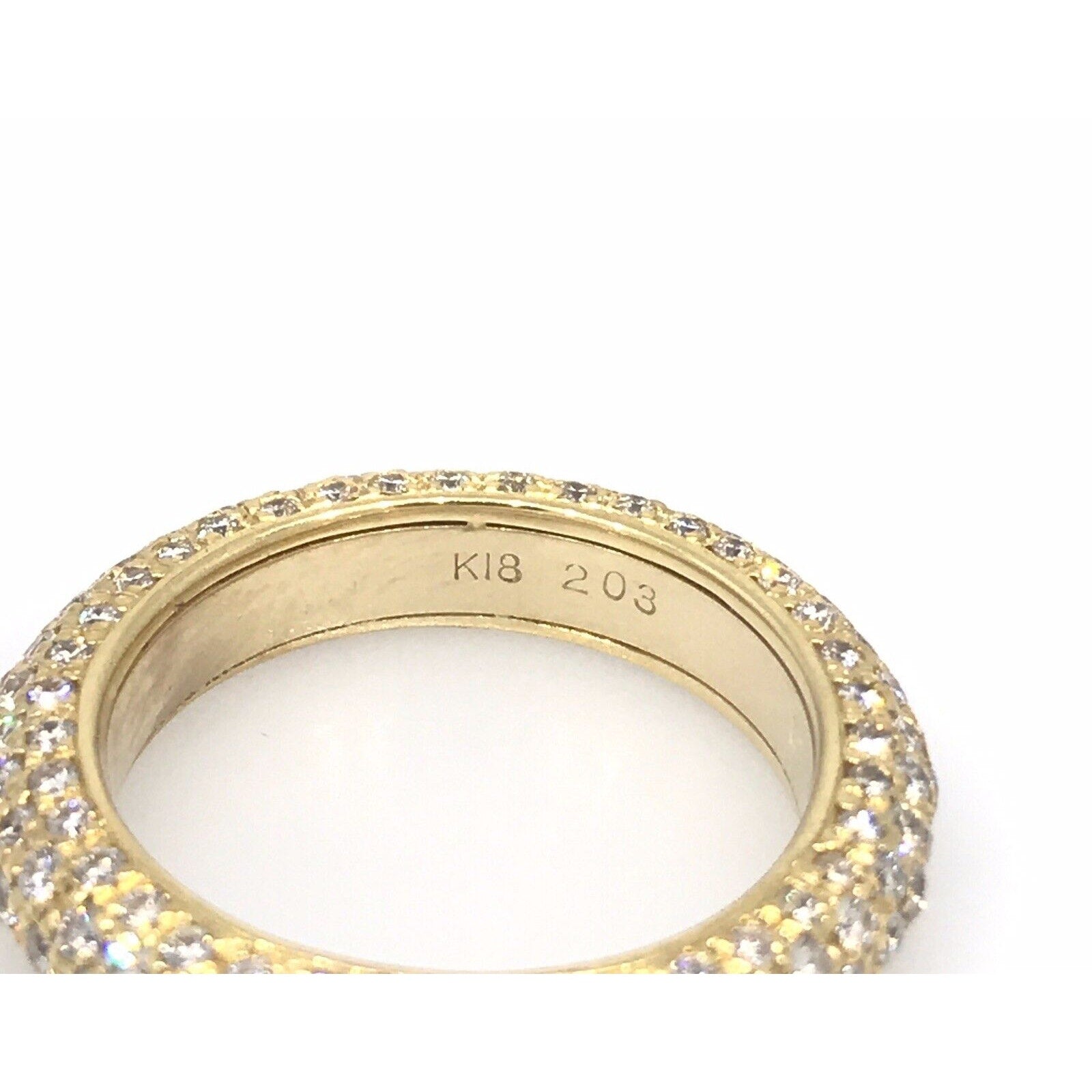 2.03 carat Pave Diamond Eternity Band Ring in 18k Yellow Gold