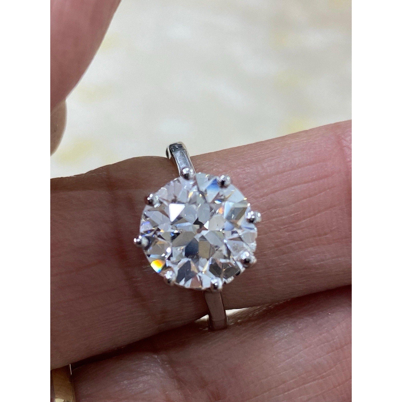 GIA 4.20 ct Natural Old European Brilliant Cut Diamond F color - HMC300BA