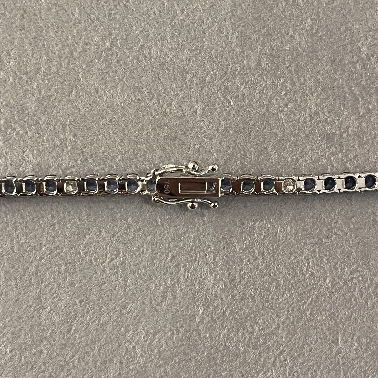 Natural Sapphire and Diamond Choker Necklace in 18k White Gold