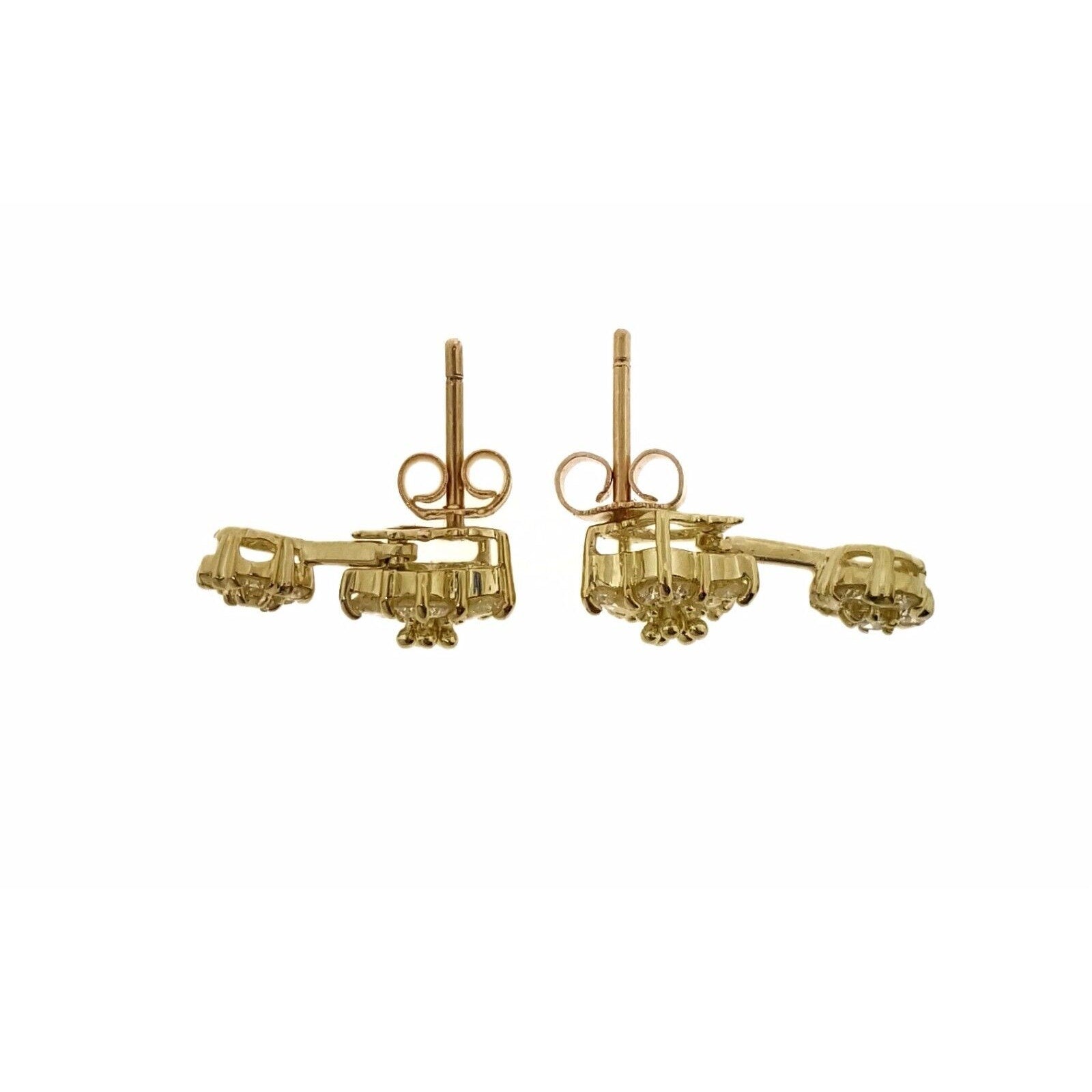 Floret Diamond Drop Earrings 1.42 cttw in 18k Yellow Gold
