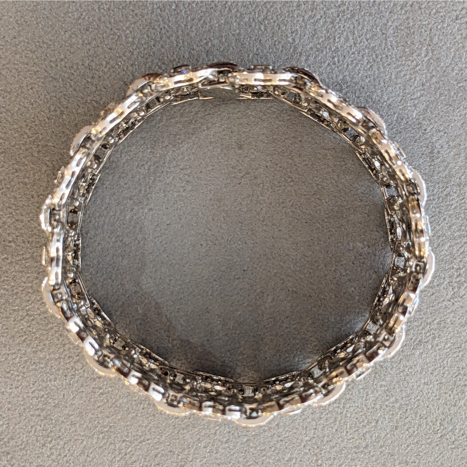 Wide Diamond Bracelet 19.81 cttw in 18k White Gold