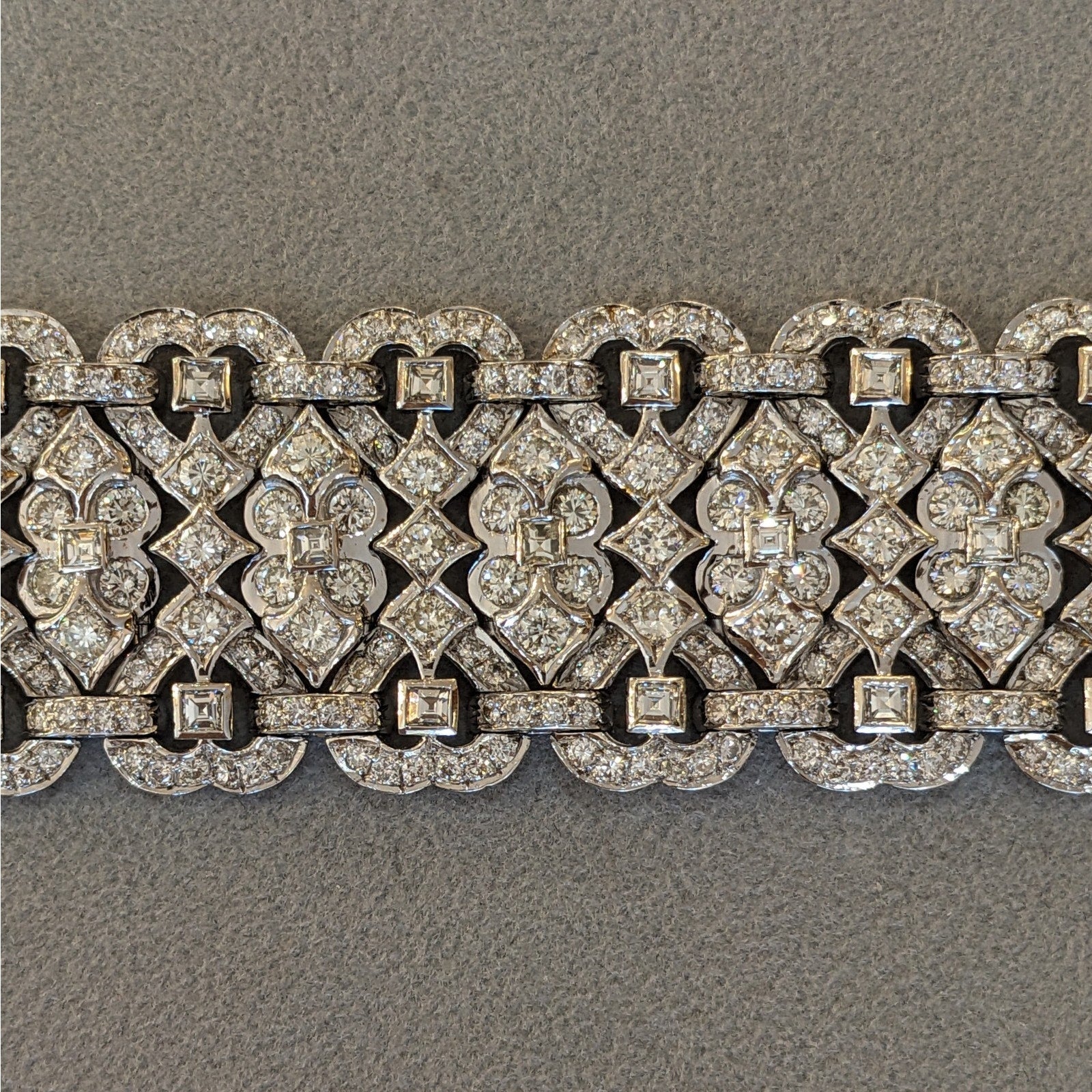 Wide Diamond Bracelet 19.81 cttw in 18k White Gold