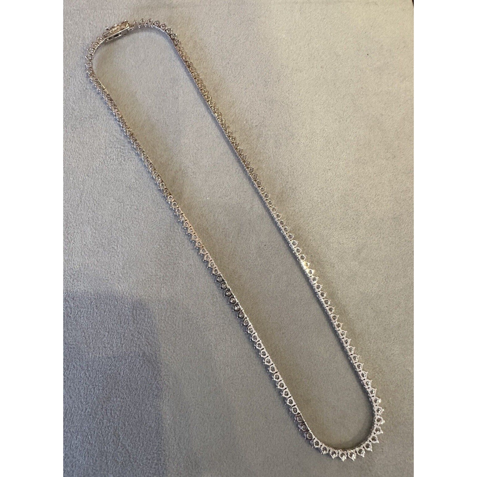 10.45cts Diamond Tennis Necklace in 18k White Gold 16.5" long