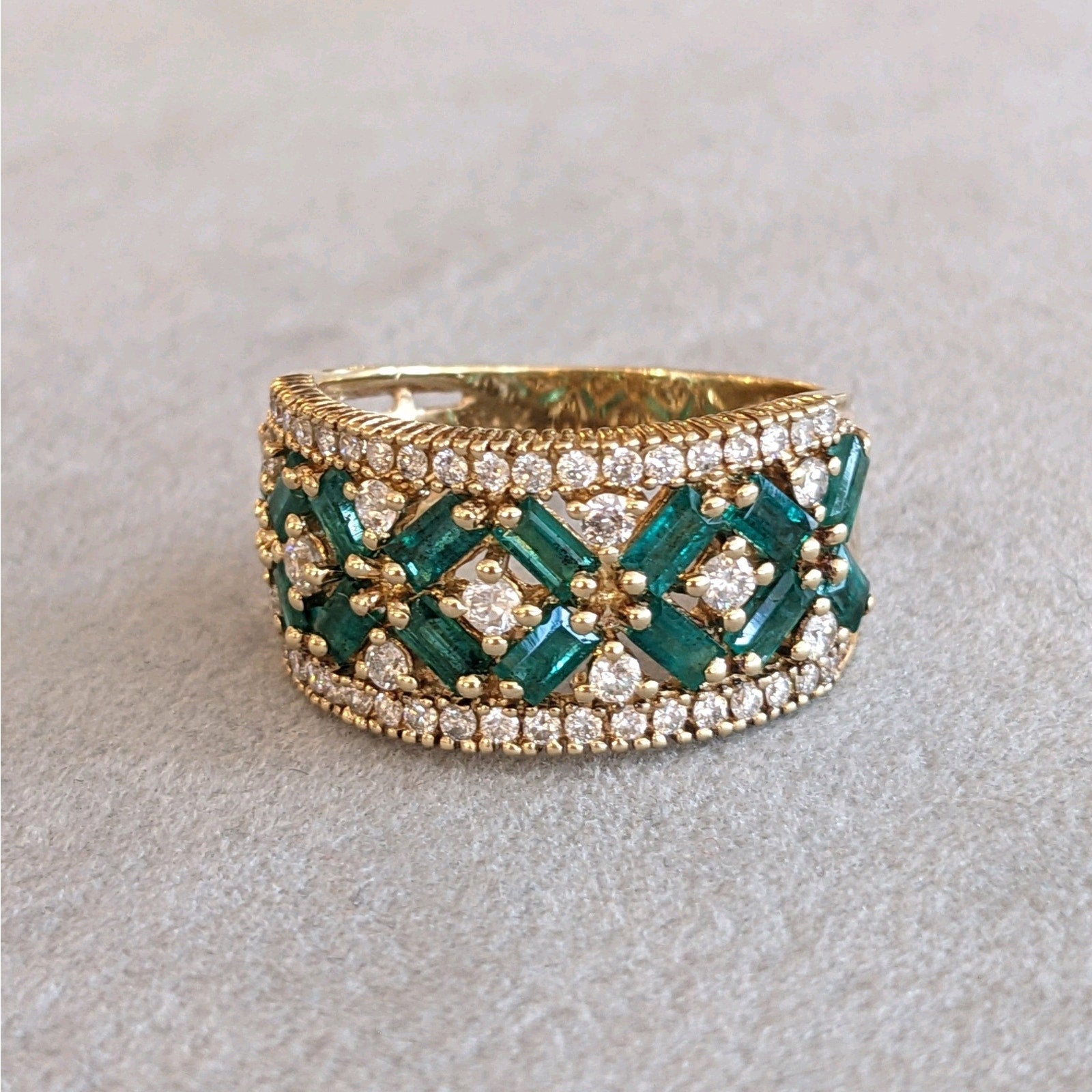 EFFY Emerald and Diamond Set - Necklace/Bracelet/Ring in 14k Yellow Gold