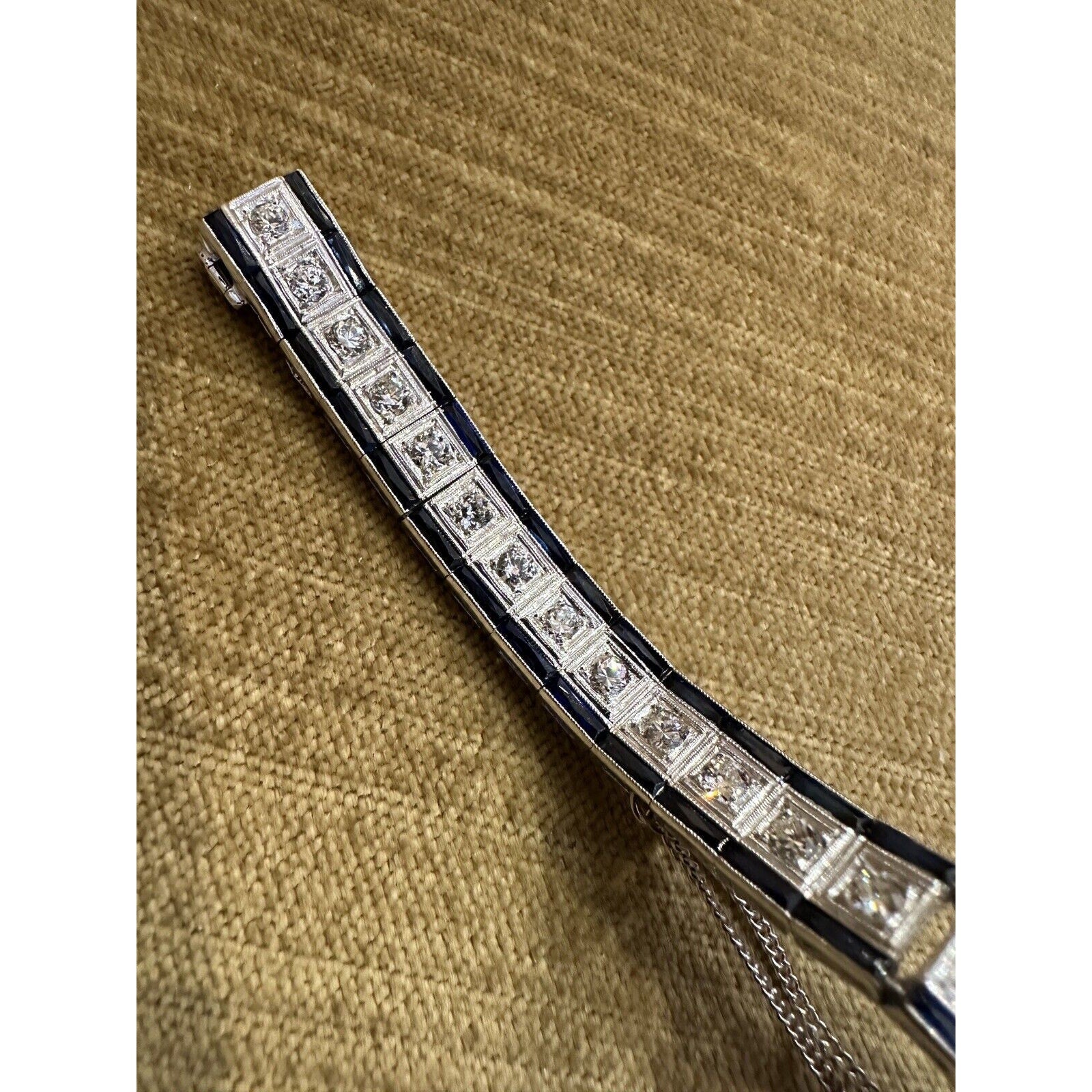 Art Deco Platinum Diamond Buckle Line Bracelet - HM2523AV