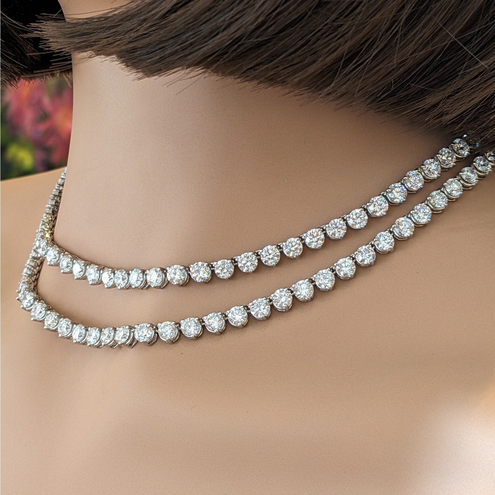 32.5 inch Round Diamond Tennis Necklace 52.00 cttw in Platinum - HM2600PZZ