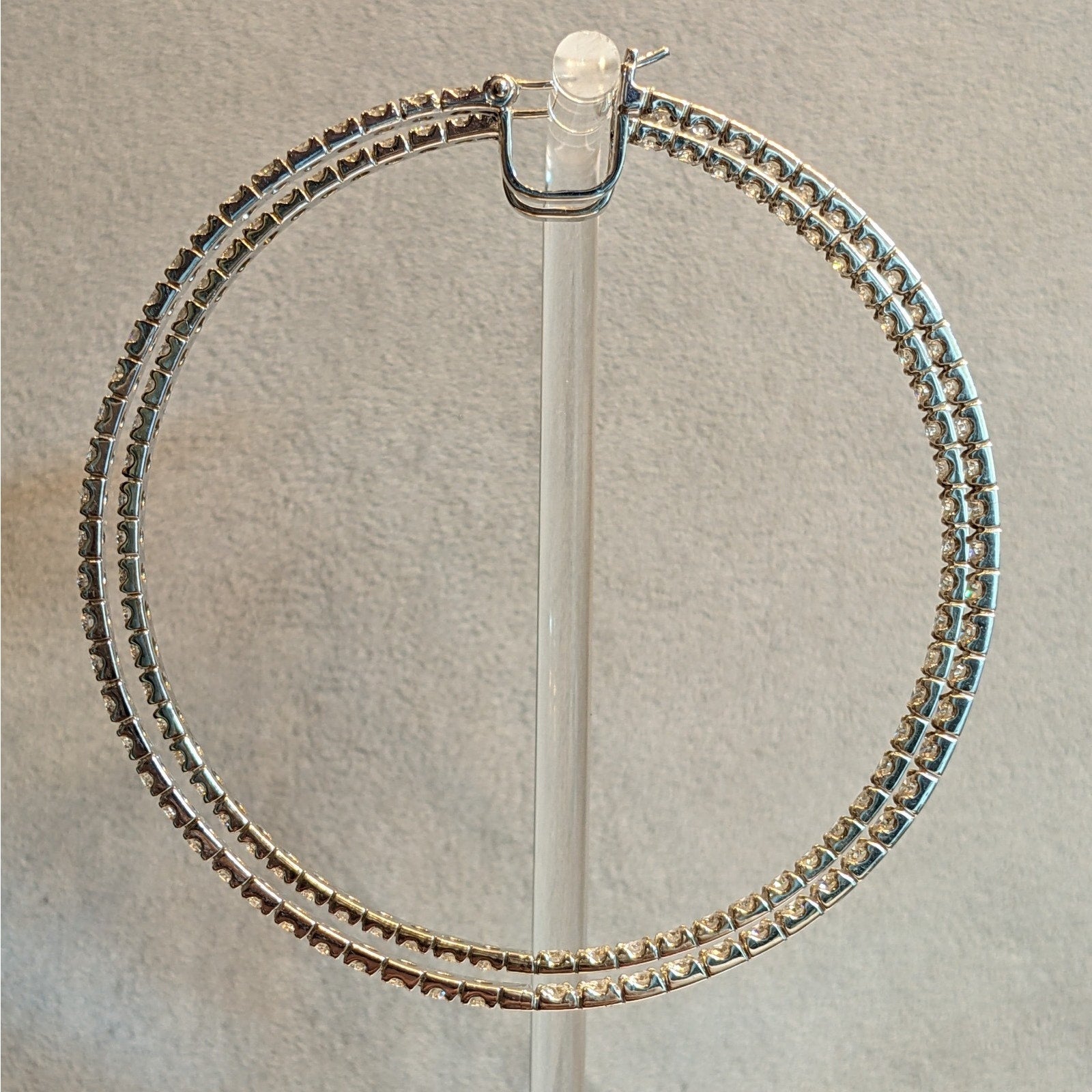 8.50 ctw Inside Out Round Diamond XL Hoop Earrings in 18k White Gold