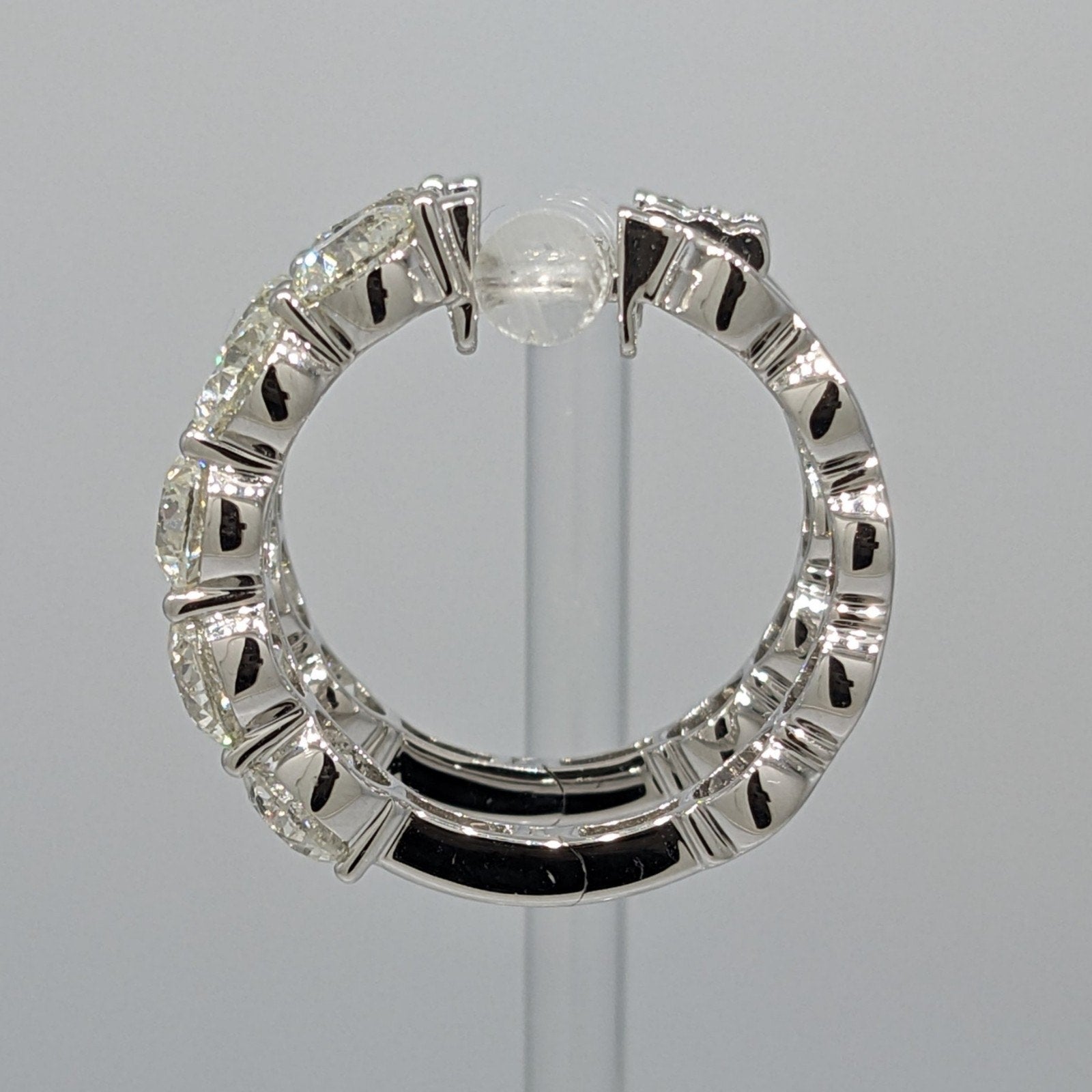 10.31 ctw Natural Round Diamond Hoop Earrings in 18k White Gold