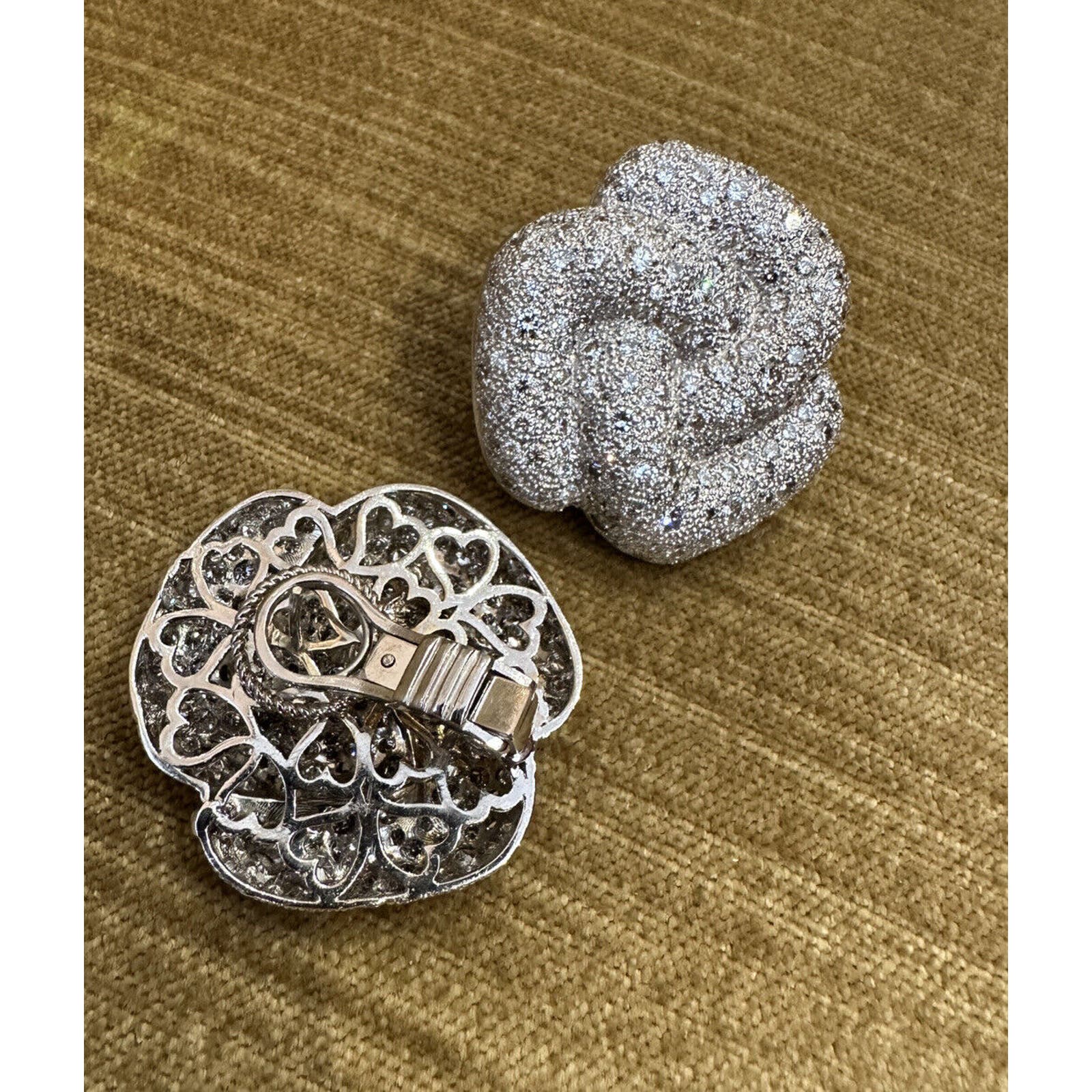 Large Pave Diamond Knot Earrings 10.00 cttw in 18k/14k Gold - HM2350ZE