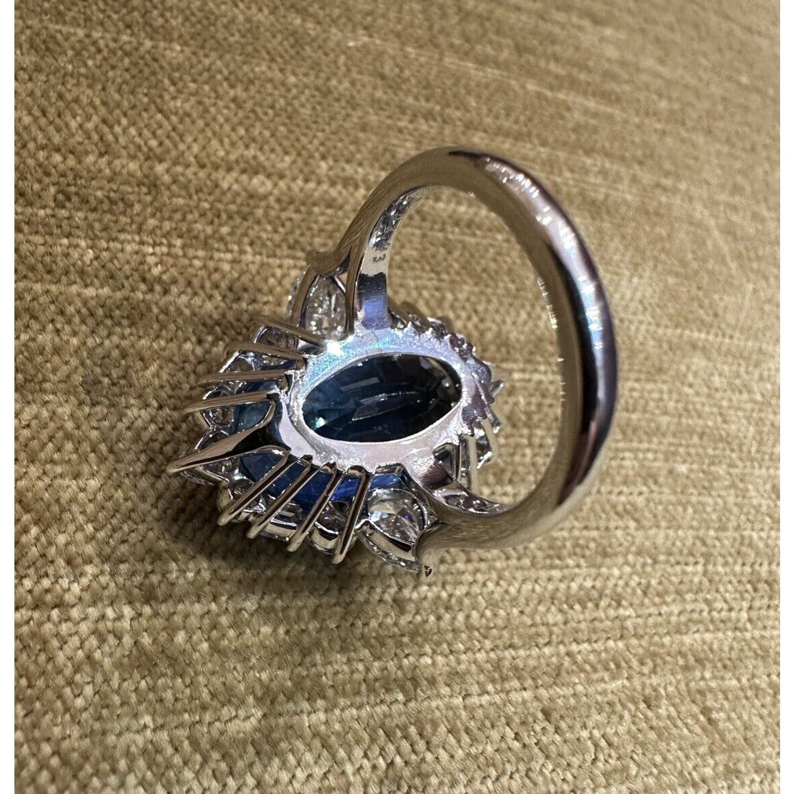 GRS Certified 19.17 ct Ceylon Sapphire 18k&16k White Gold Diamond Ring -HM2457SZ
