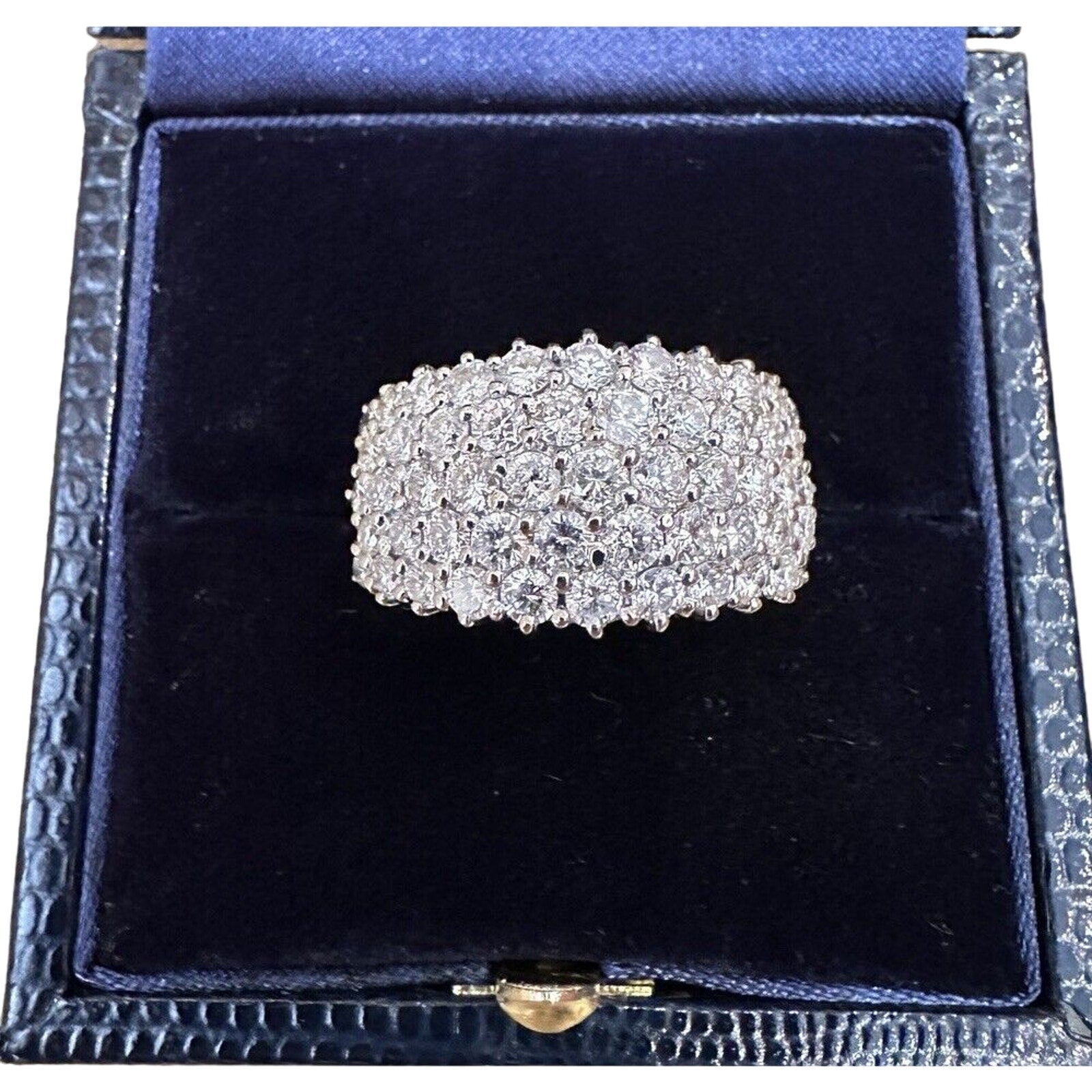 Wide Five Row Pave Diamond Ring 2.64 cttw in Platinum