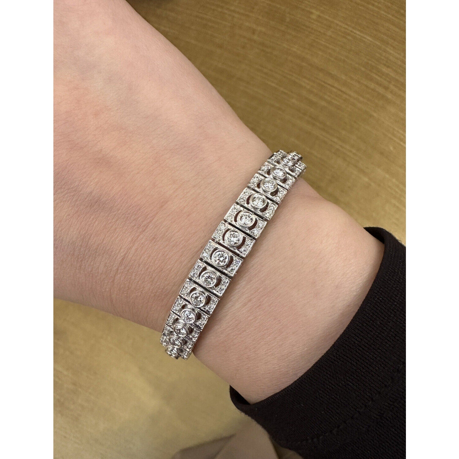 Vintage Diamond Link Bracelet 6.00cts in Platinum - HM2449EB