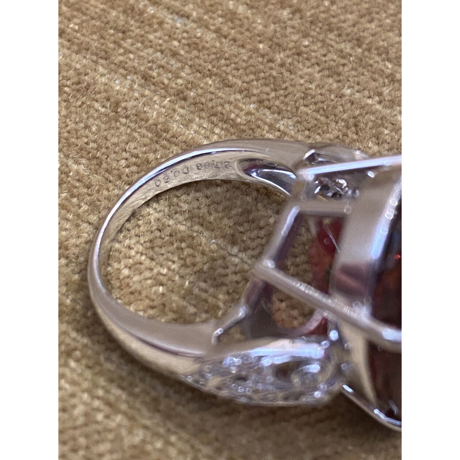 GIA 27.58 ct Oval Rubellite Cocktail Ring with Diamonds in Platinum - HM2370EA
