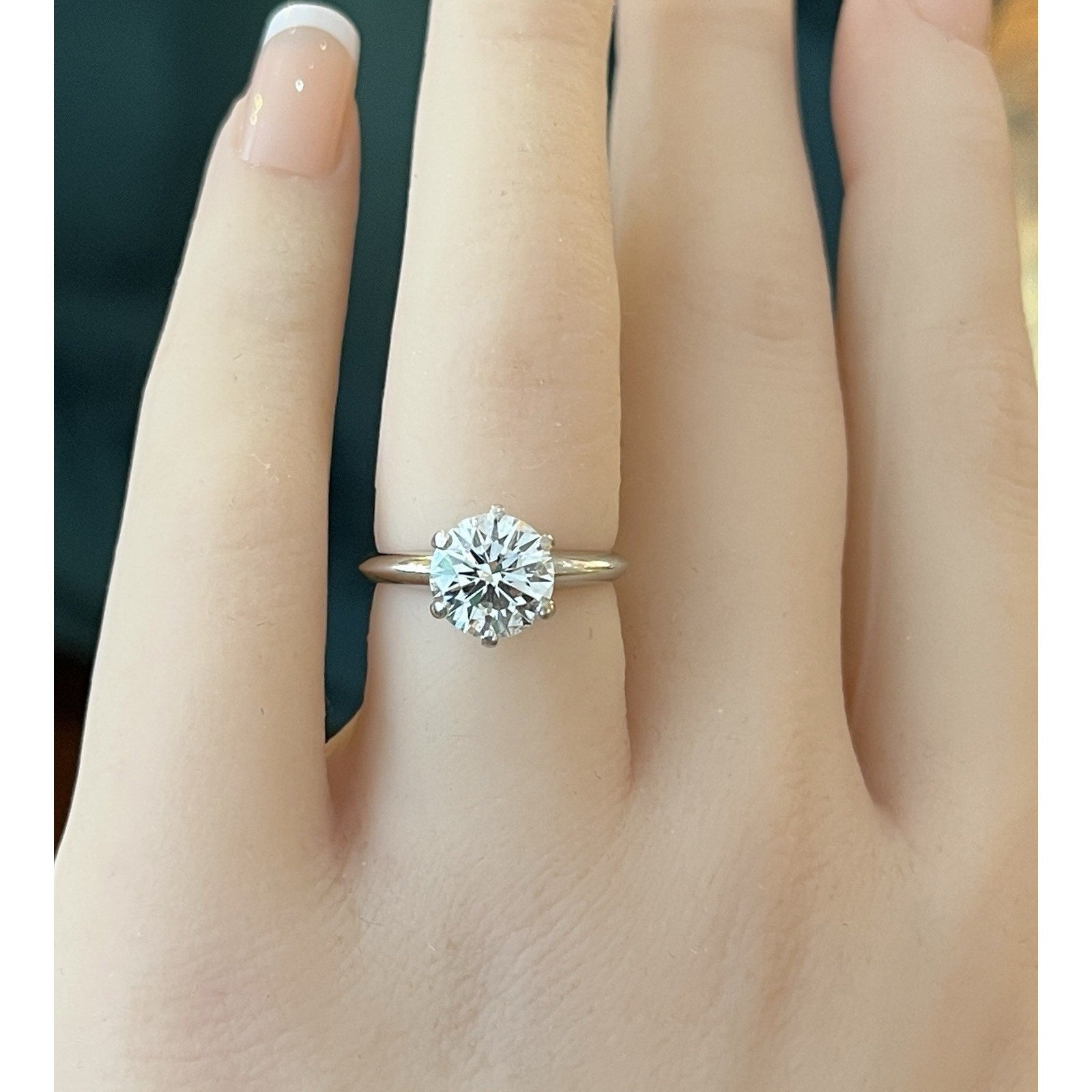 Tiffany 2.02 ct Round Brilliant Diamond Engagement Ring in Platinum