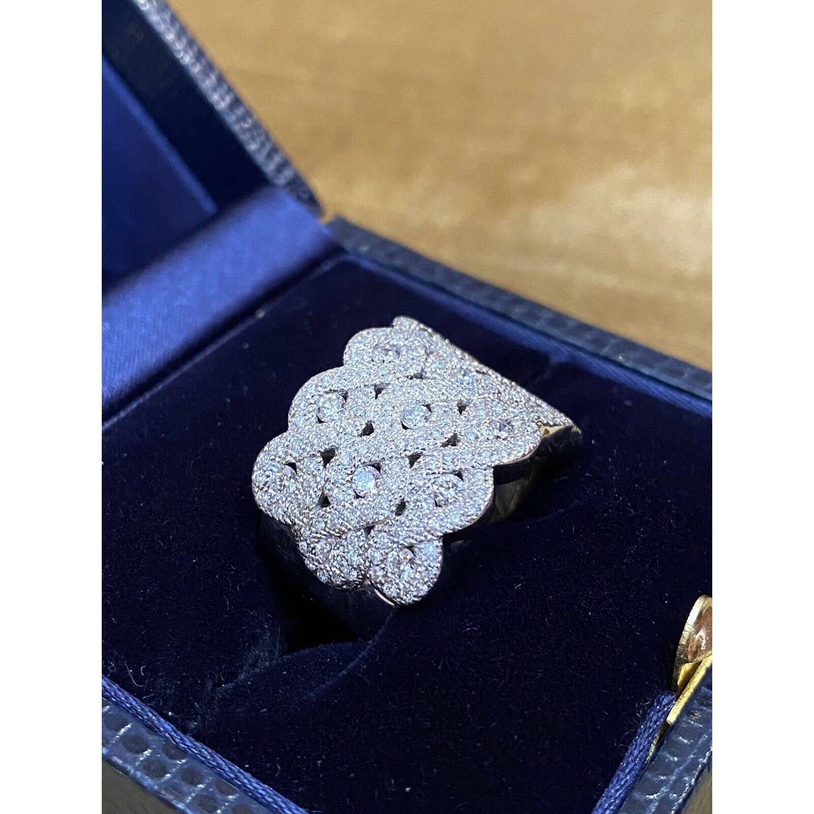 Wide Diamond Cocktail Band Ring 1.44 cttw in 18k White Gold