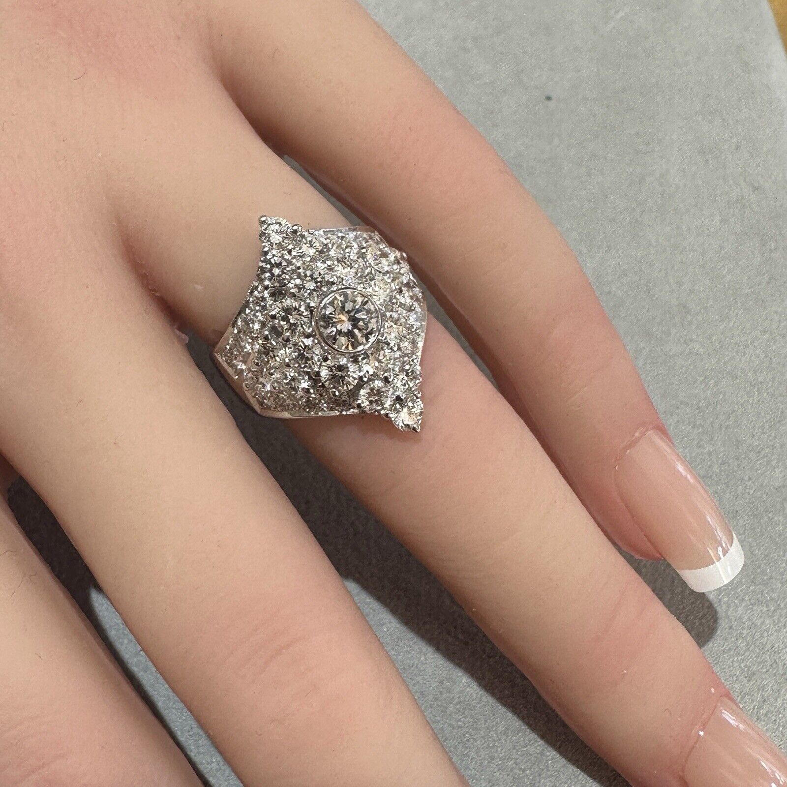 Natural Diamond Cocktail Ring with 2.03 cttw in Platinum